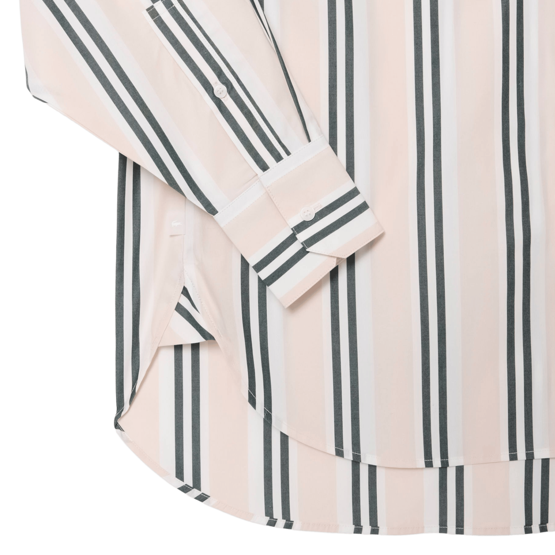 Chemise oversize col classique rayée en coton LACOSTE Multicolore