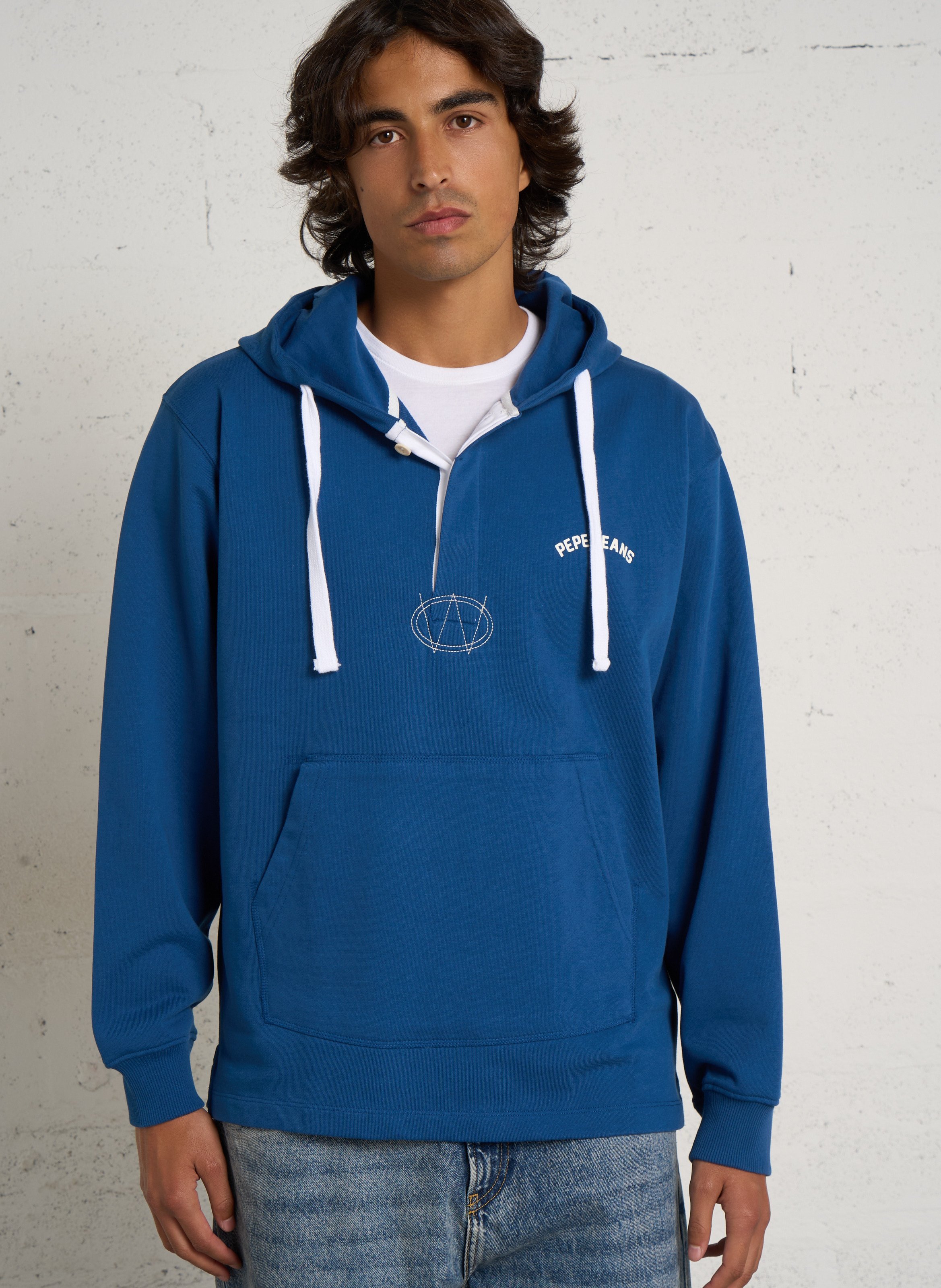 Oversize-Kapuzensweatshirt PEPE JEANS Blau