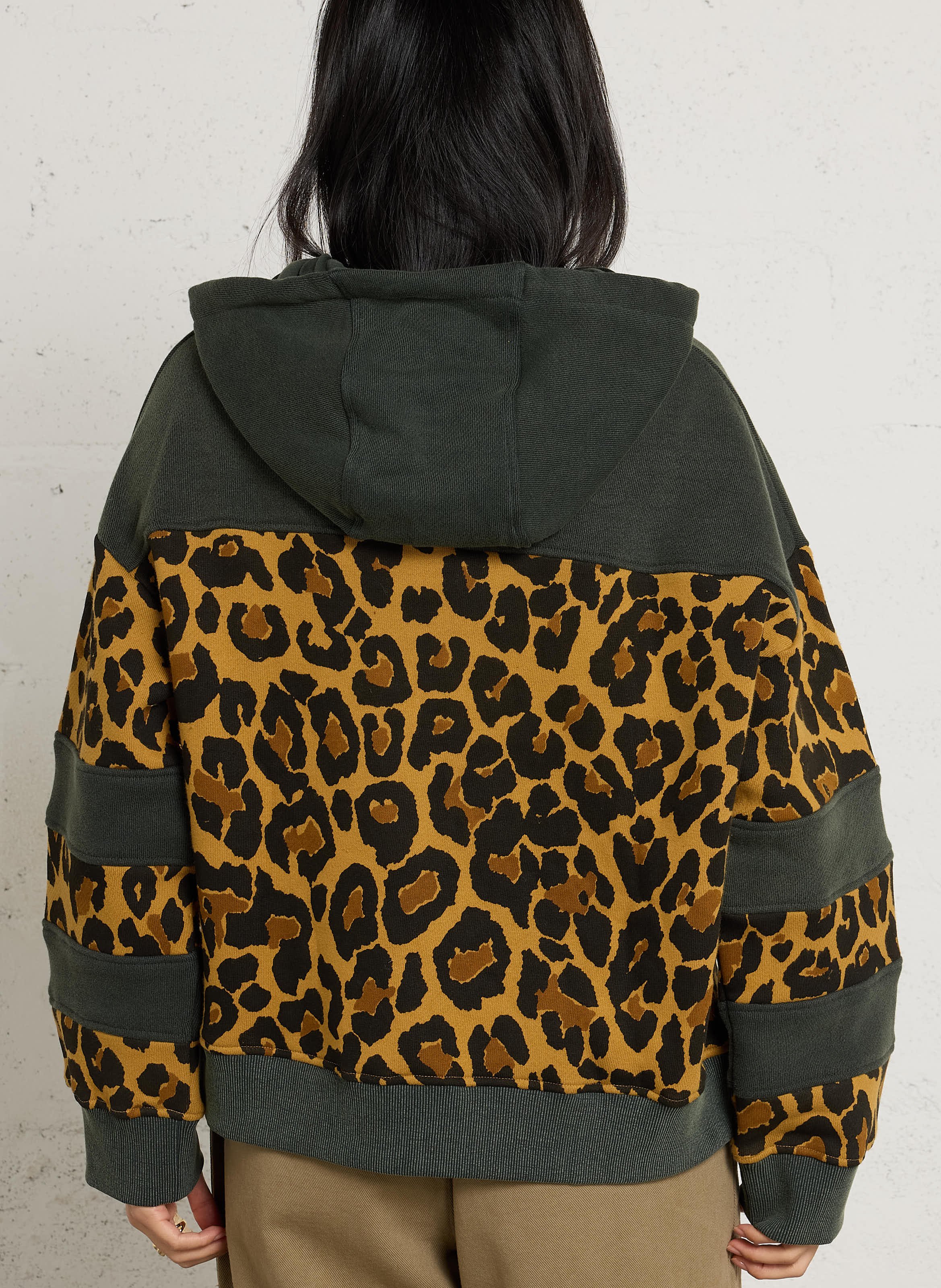 Ruime hoodie met luipaardprint van katoen LEON & HARPER Beige