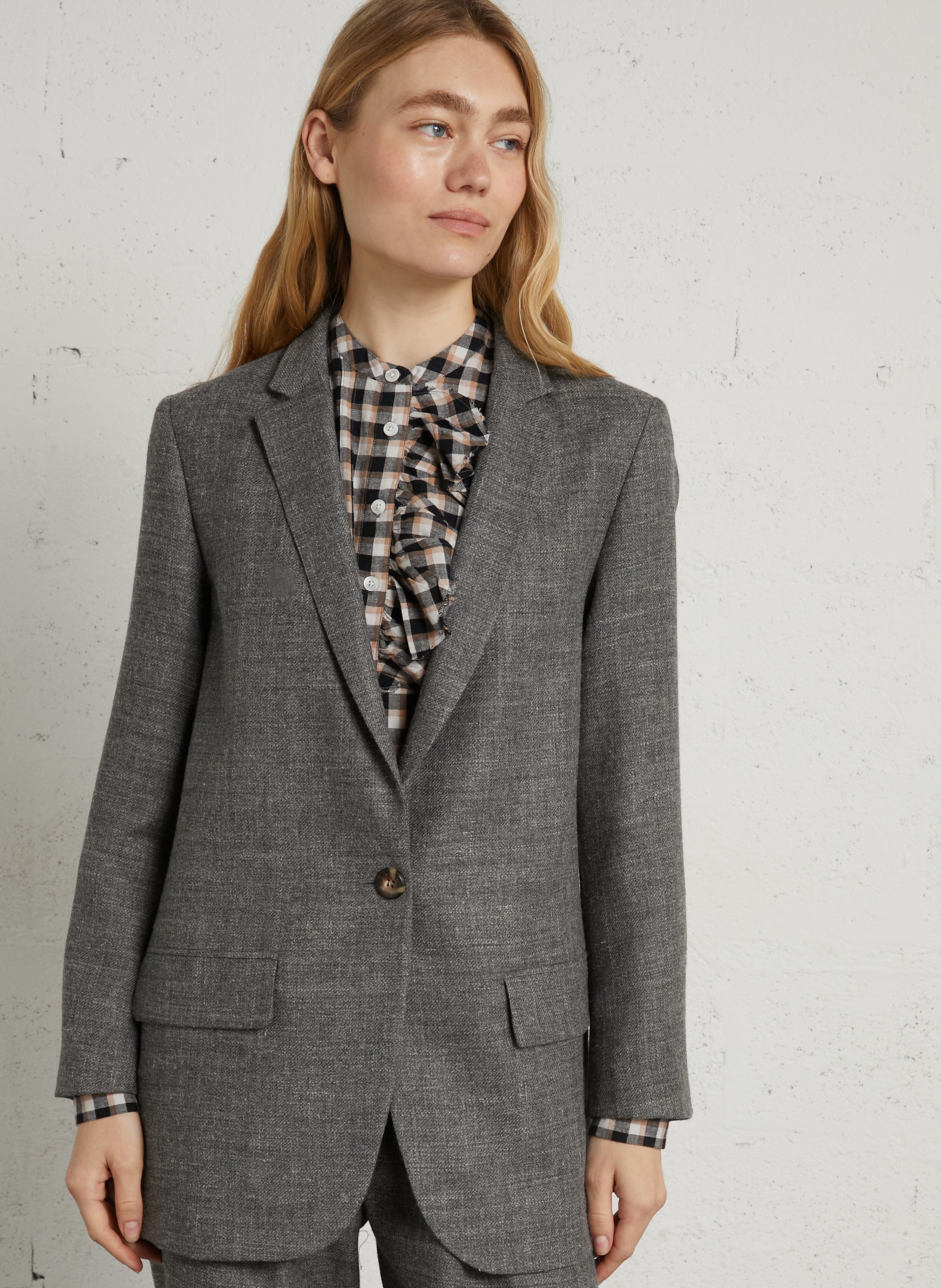 Veste tailleur droite unie DIEGA Gris