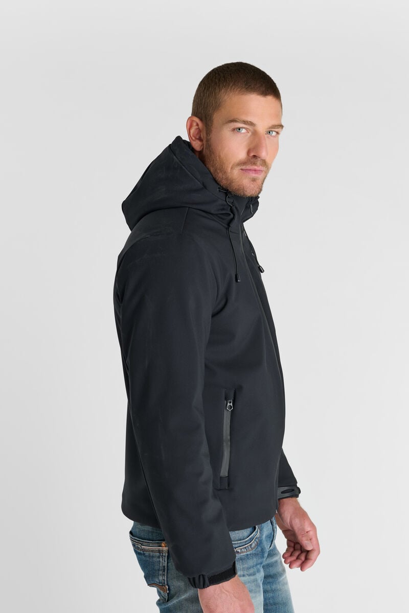 Zip-up hooded parka LE TEMPS DES CERISES Black