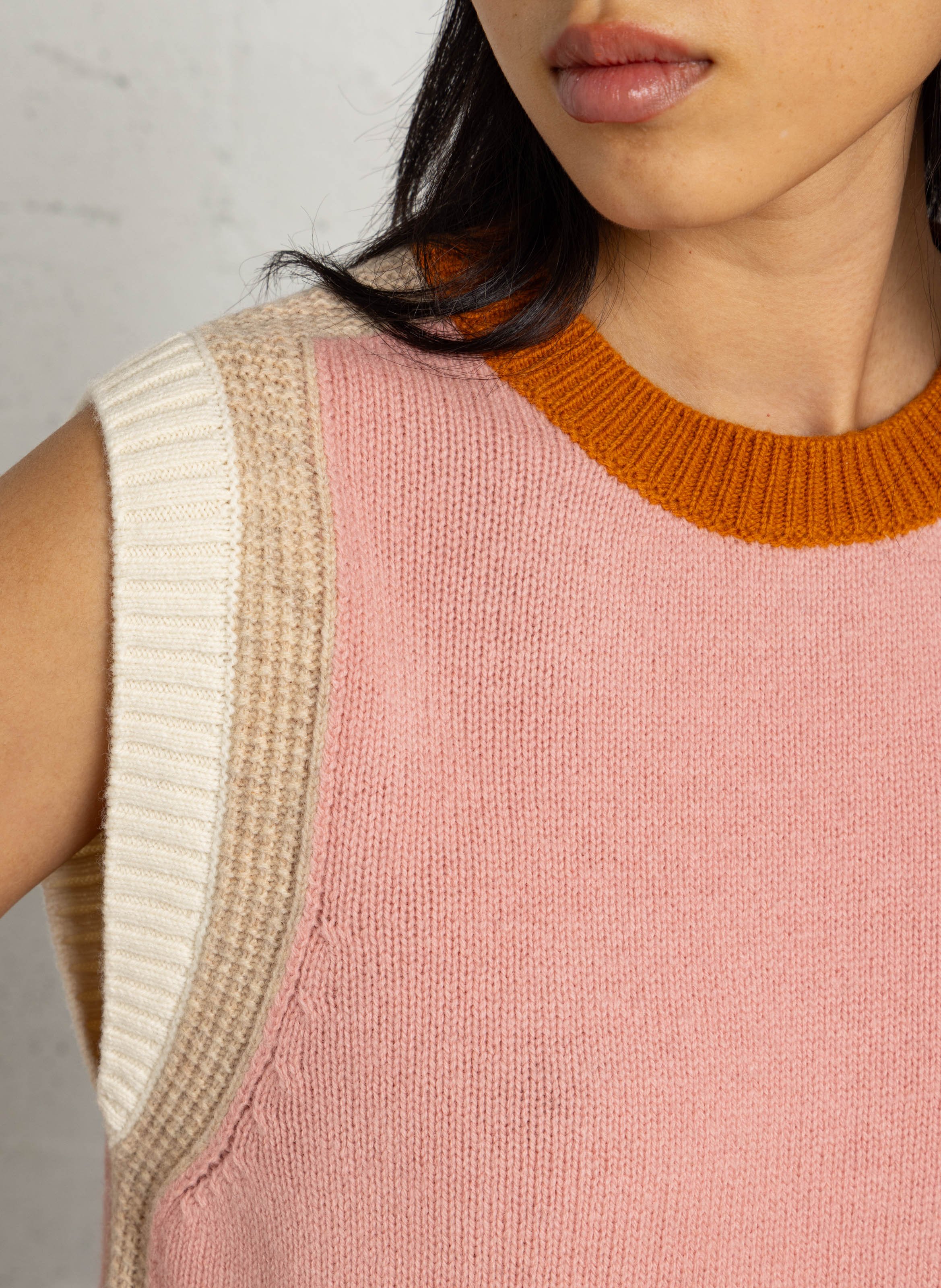 Pull droit en laine MAISON 123 Rose