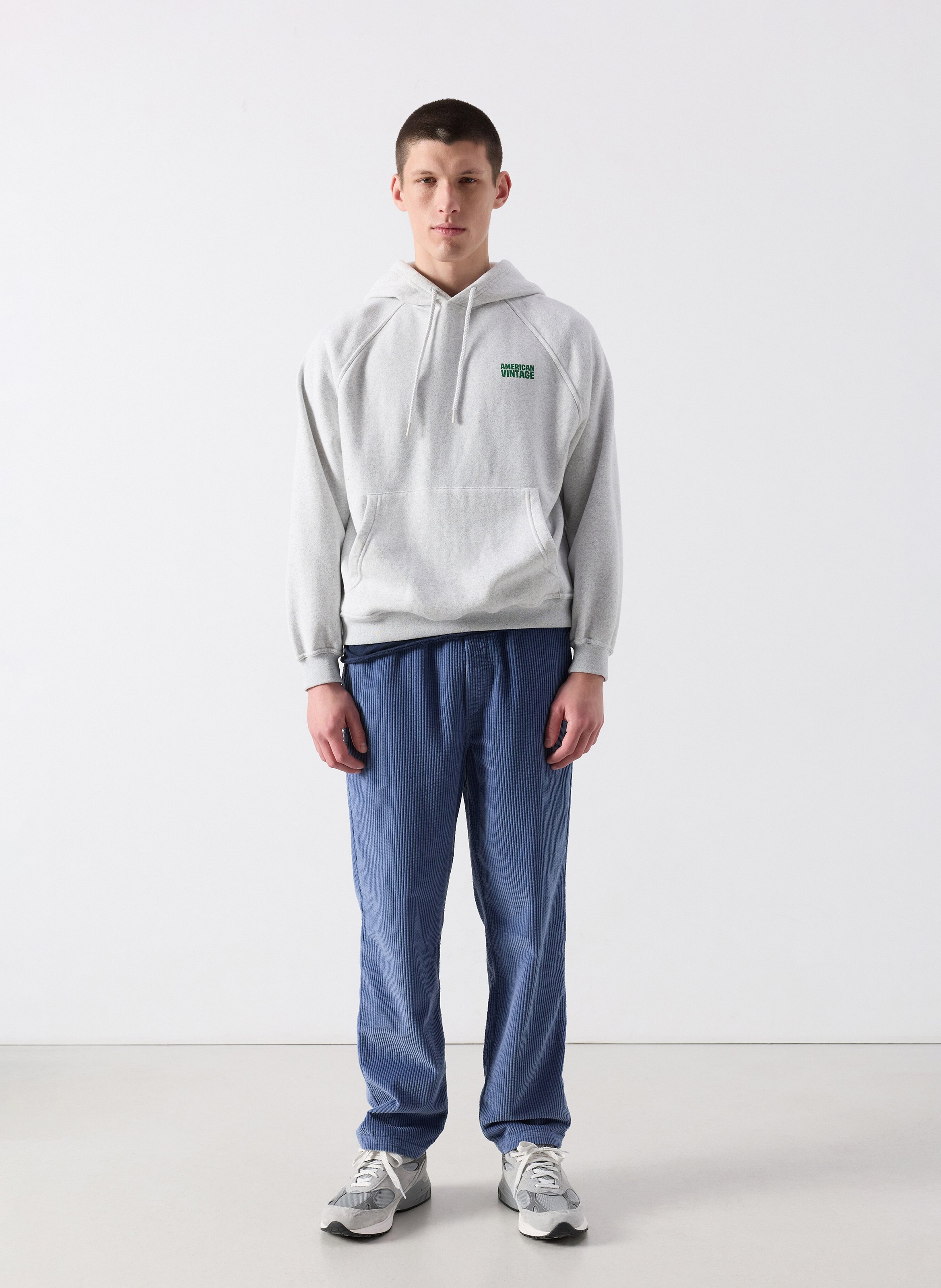 Sweat à capuche oversize AMERICAN VINTAGE Gris