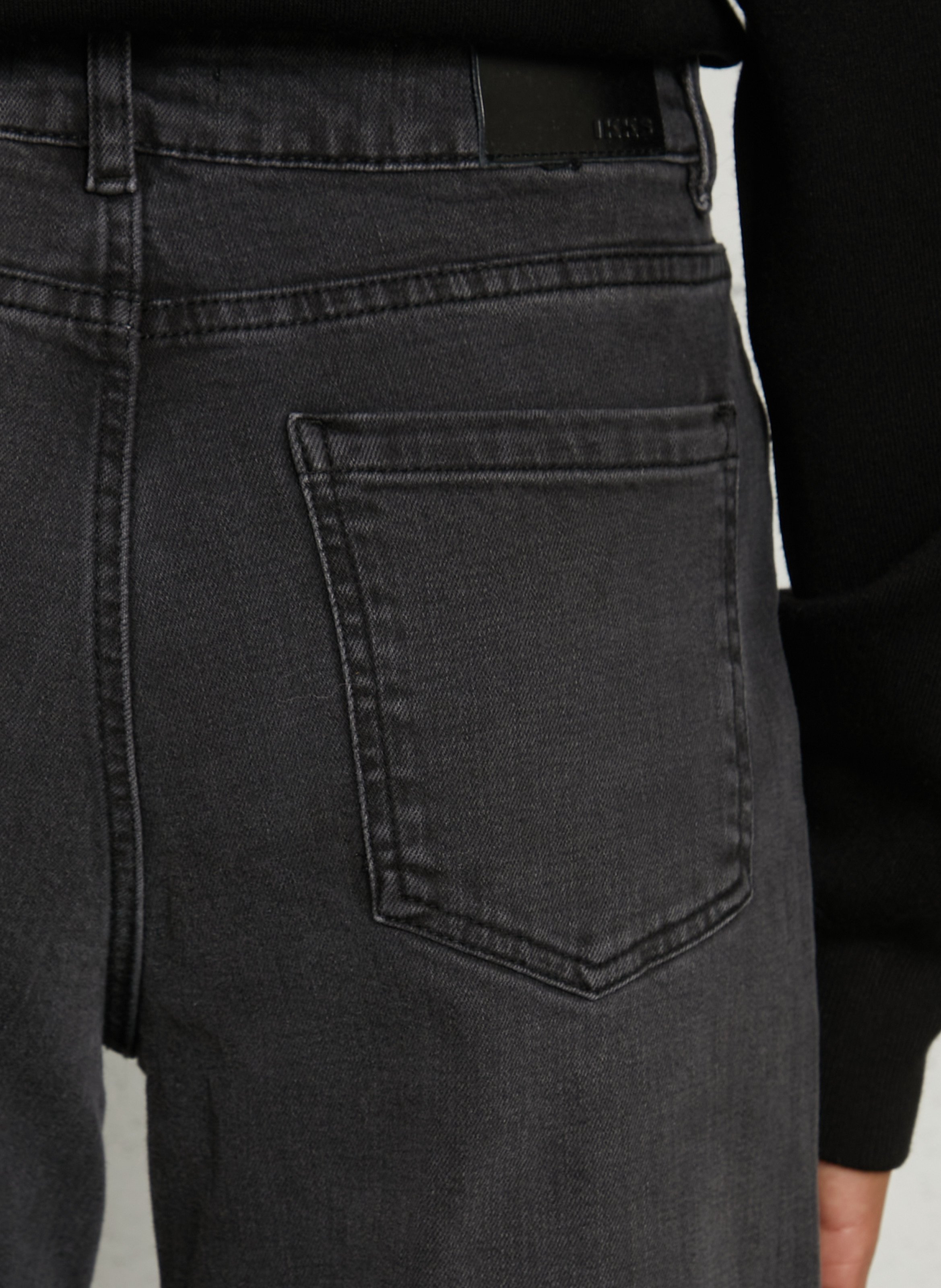 Hoge taille wijde effen jeans IKKS Grijs