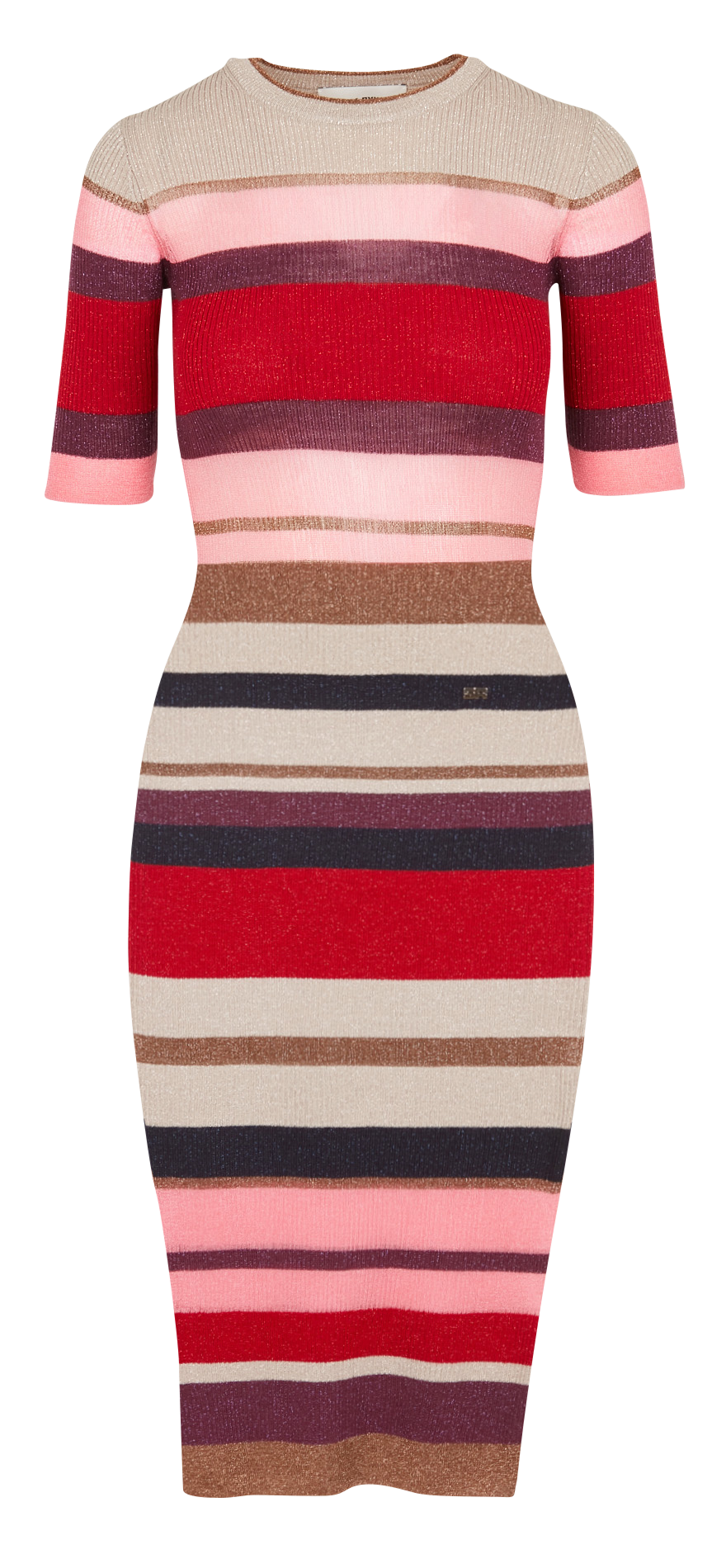 Robe midi col rond rayée en laine  SONIA RYKIEL Multicolore