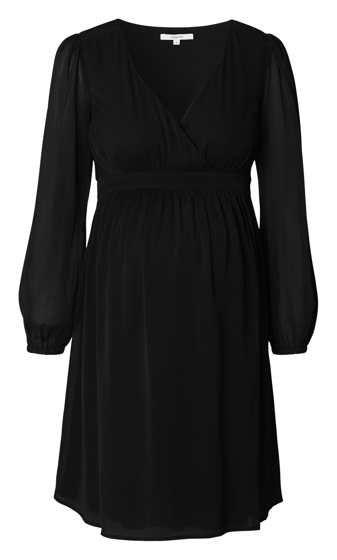 Short crepe wrapover-neck dress NOPPIES Black