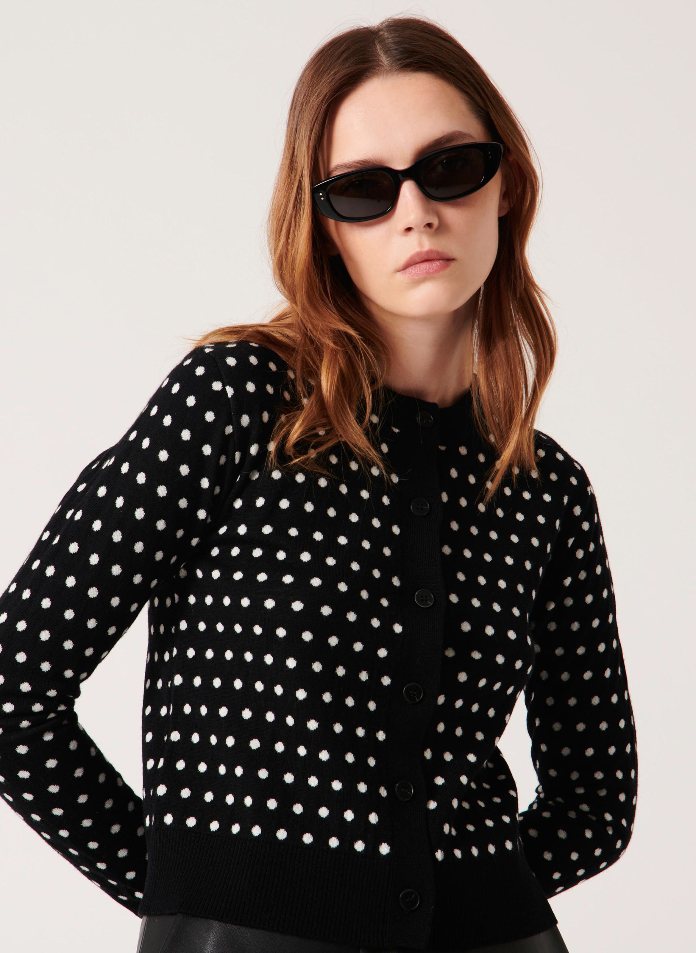 Women's polka sale dot cardigan