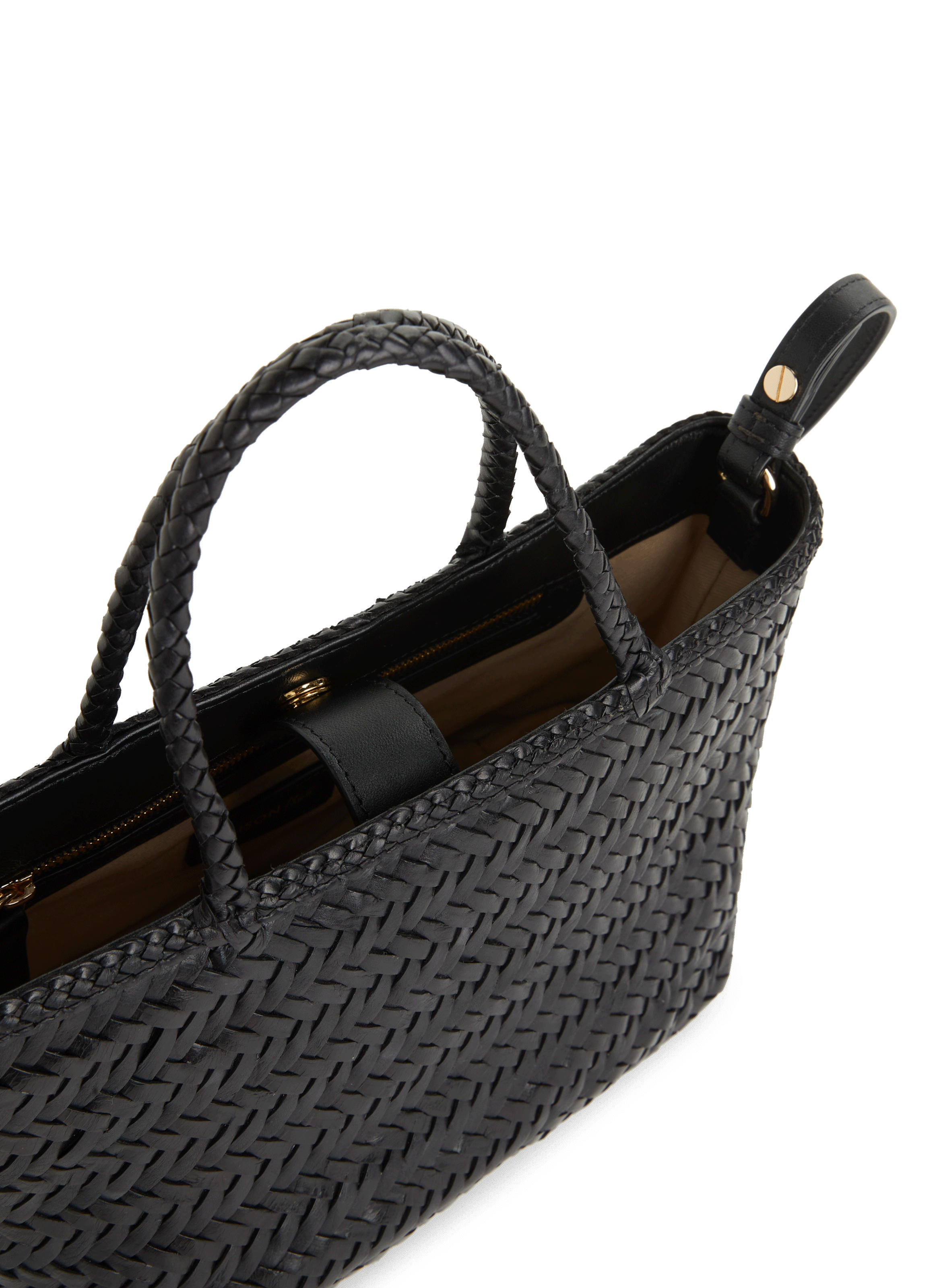 Sac panier tressé en cuir  SAISON 1865 Noir