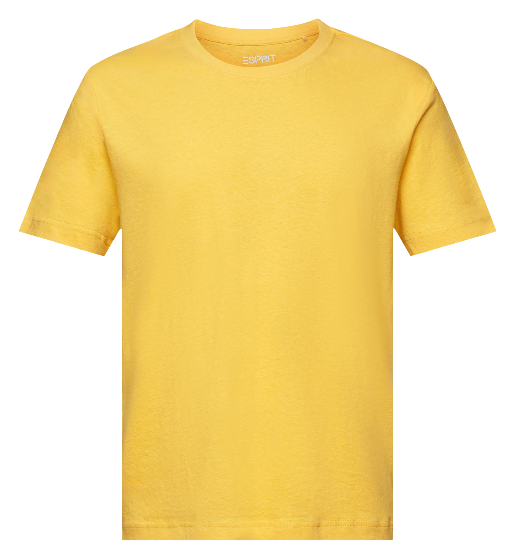 Tee-shirt manches courtes en lin et coton ESPRIT Jaune