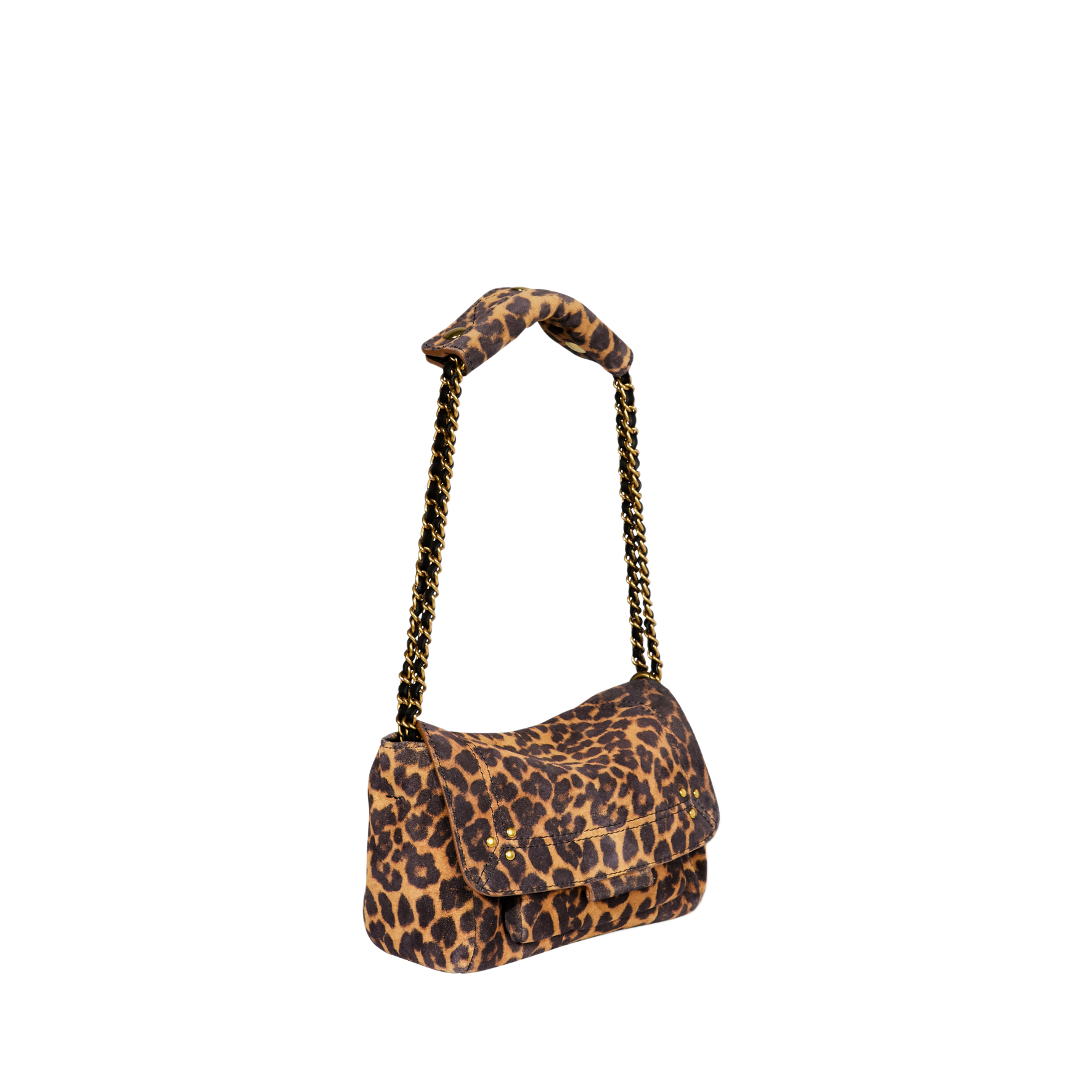 Mini velvet effect leather crossbody bag JEROME DREYFUSS Brown