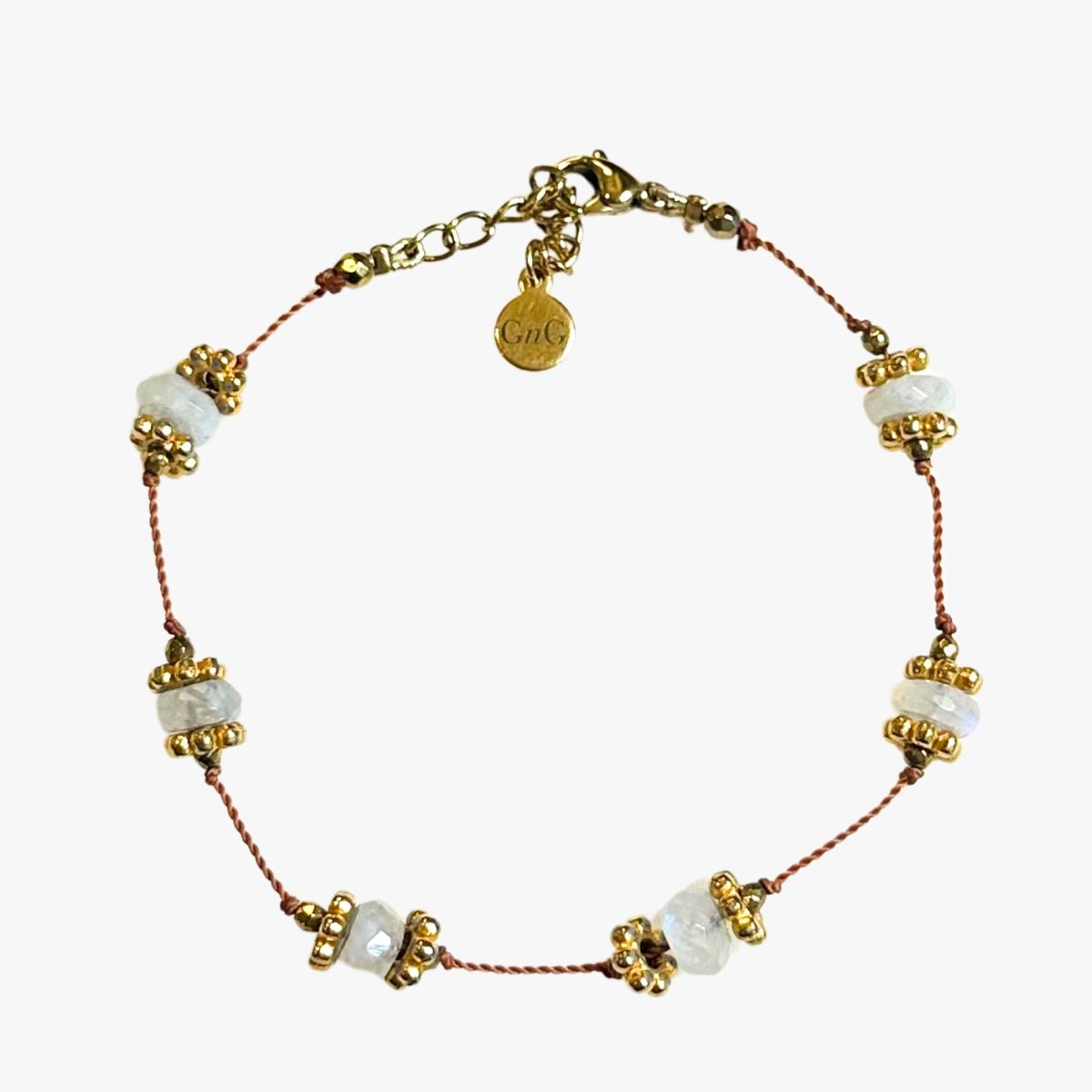 Moonstone clover bracelet GINANDGER White