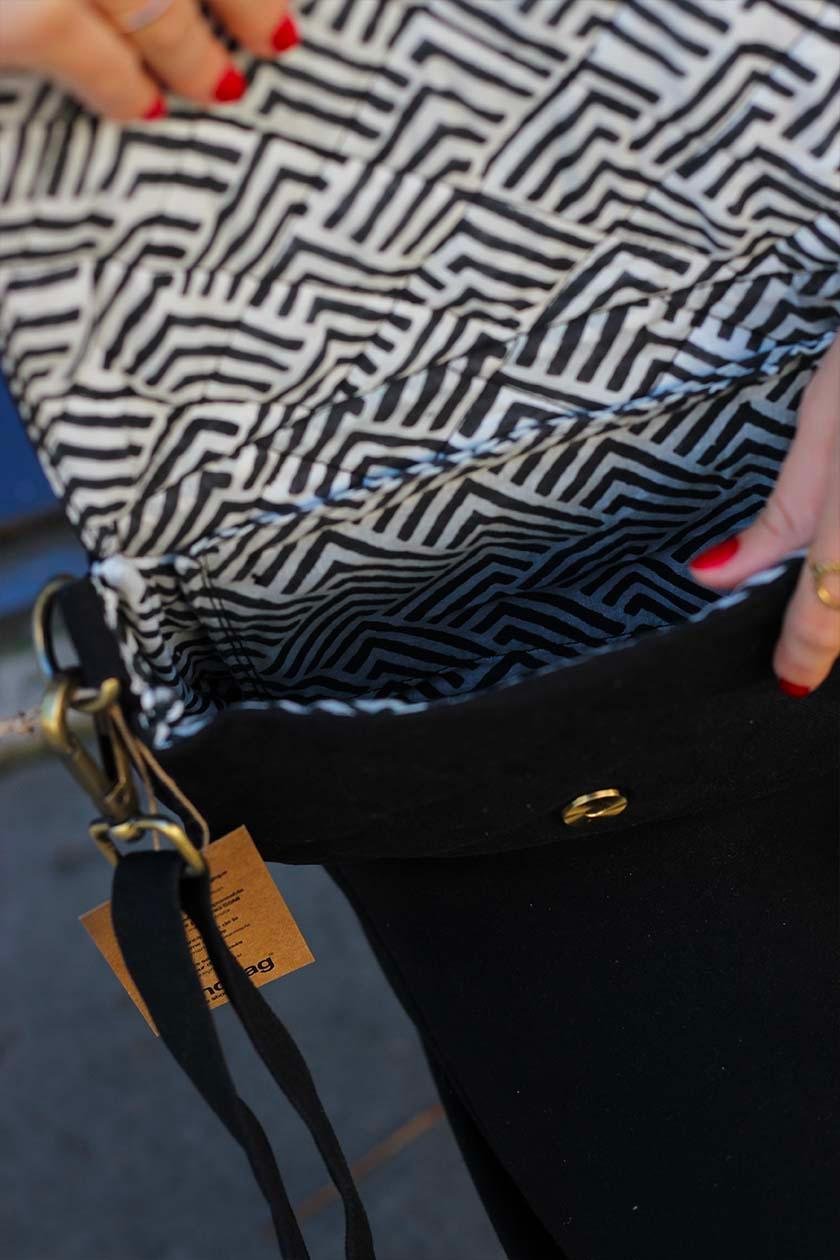 Cotton handbag HINDBAG Black