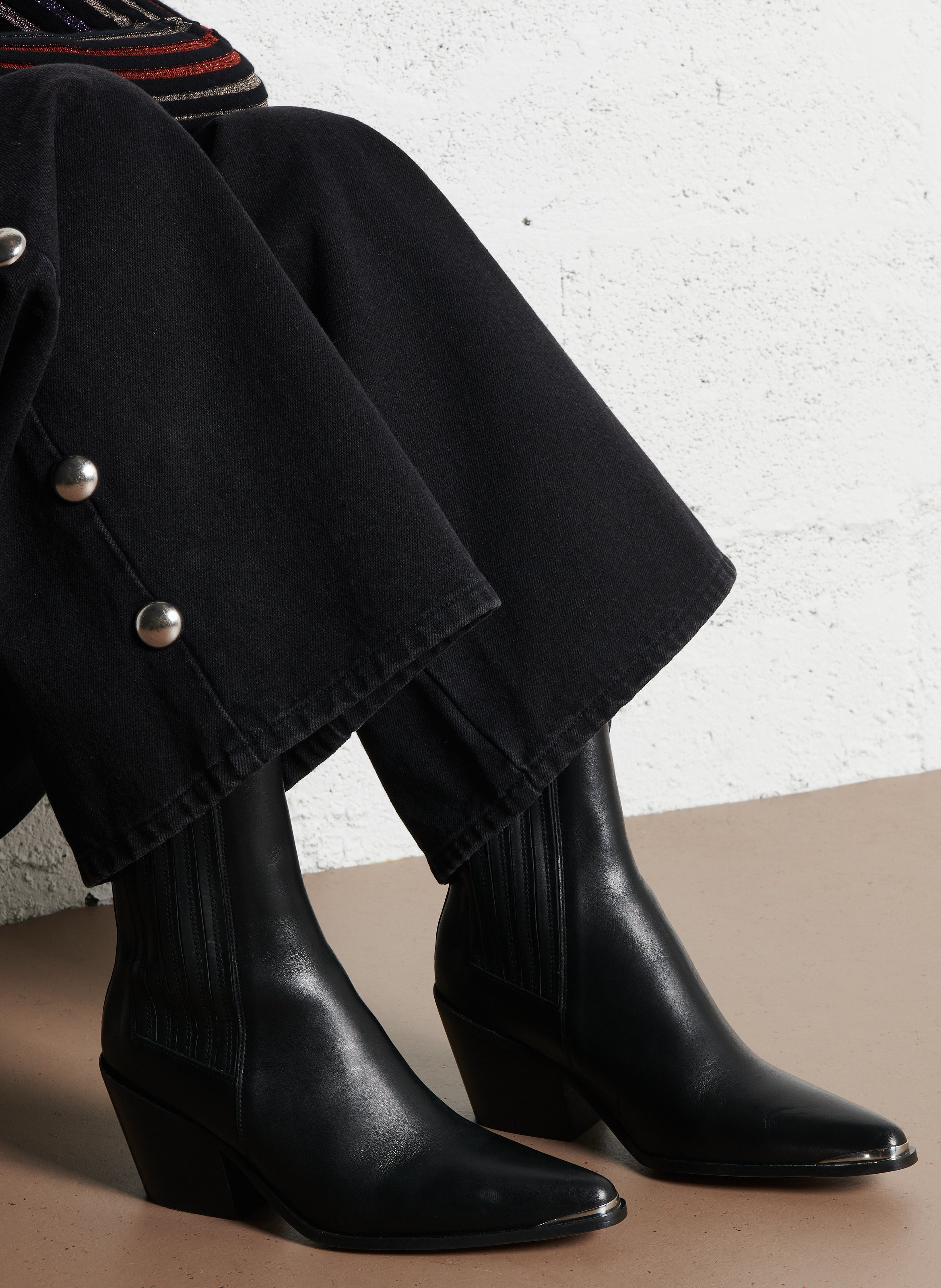 Leather cowboy boots SAISON 1865 Black