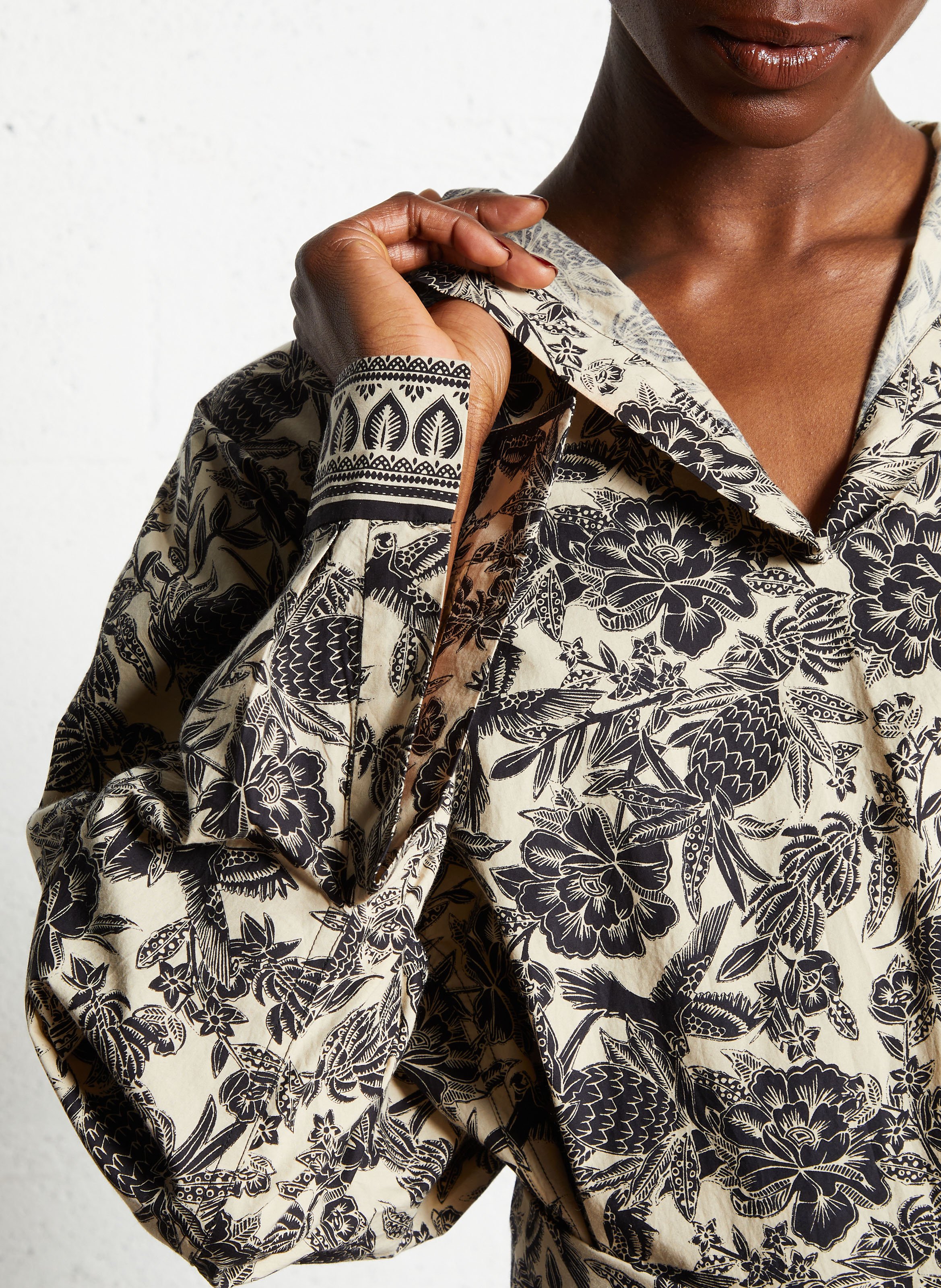 Langes Baumwollkleid mit Print  LAURENCE BRAS Schwarz