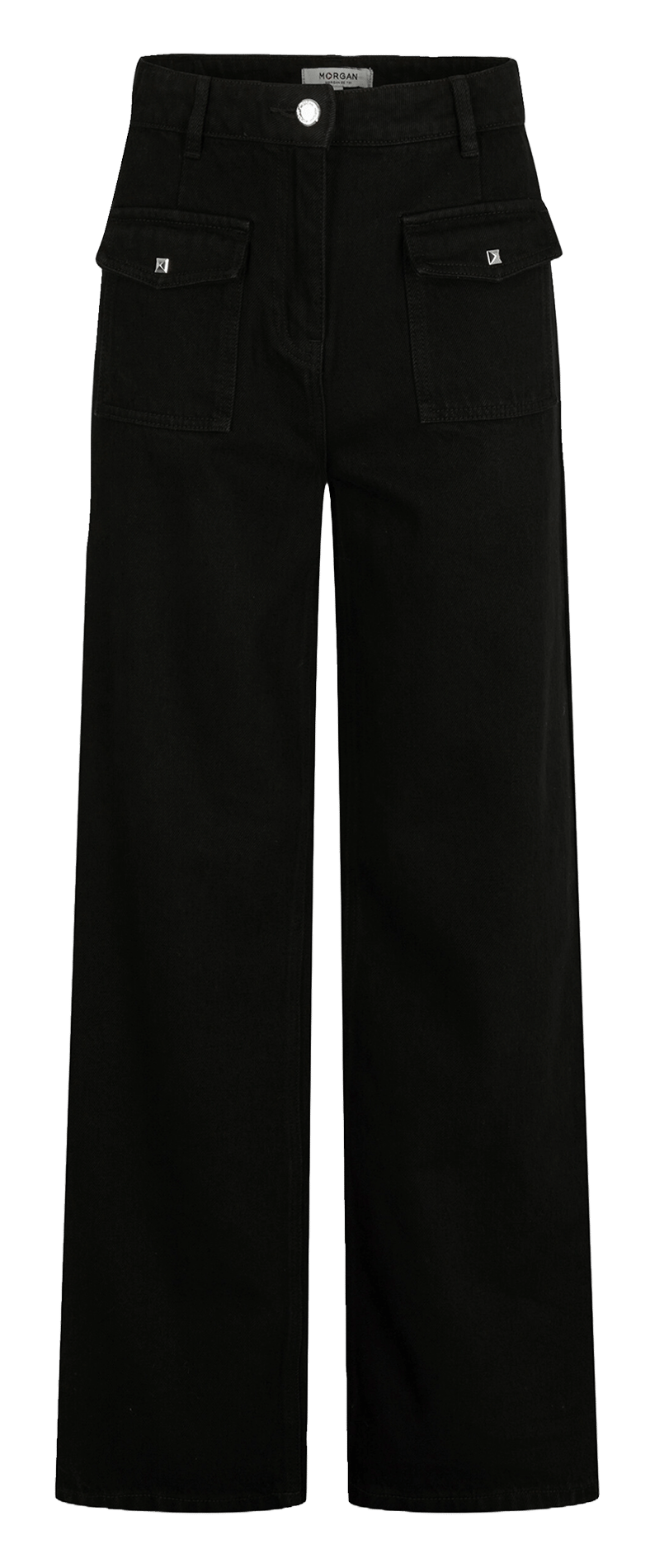 Vaquero ancho de algodón MORGAN Negro