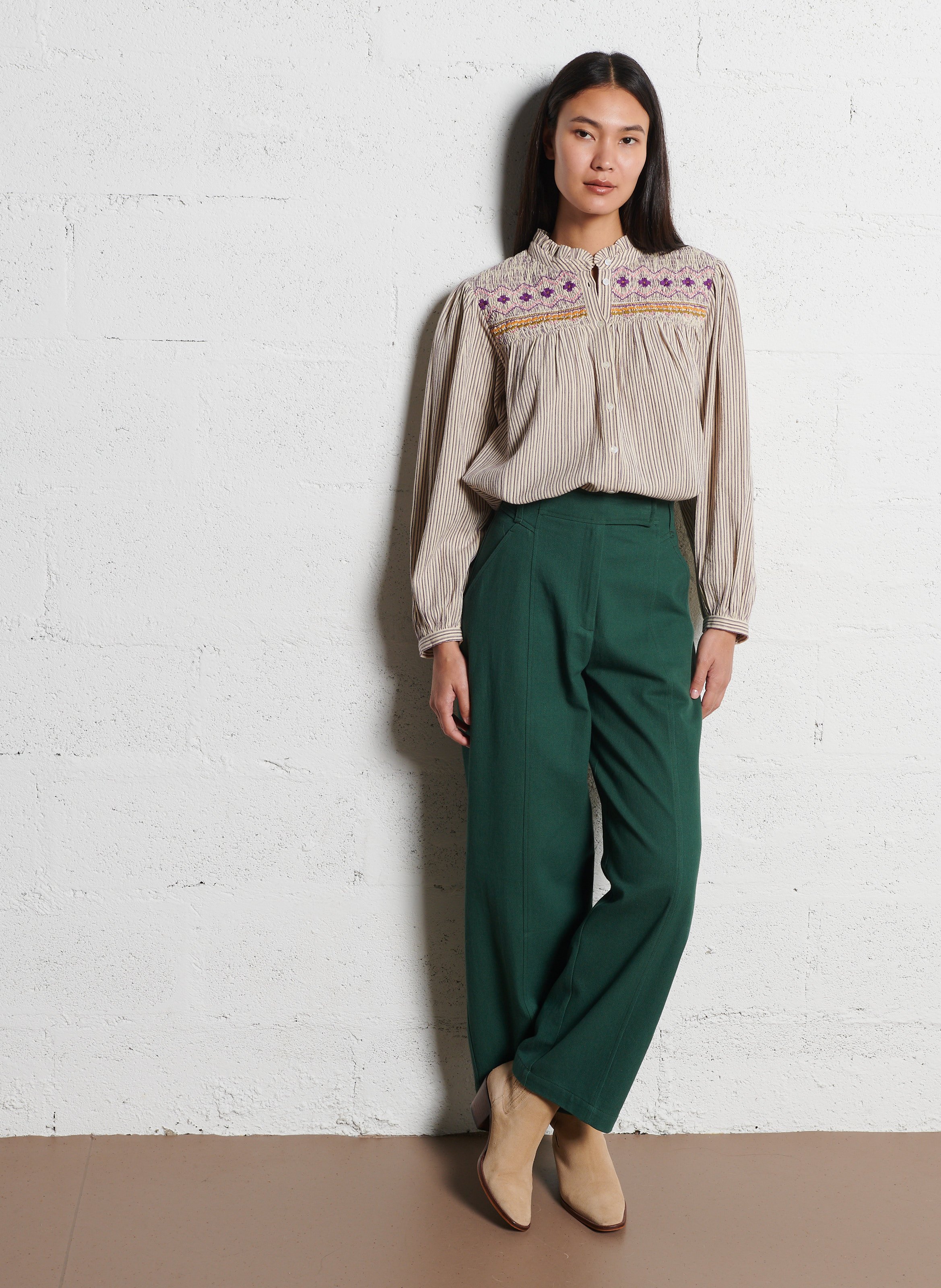 Straight printed cotton blouse LOUISE MISHA Multicolored