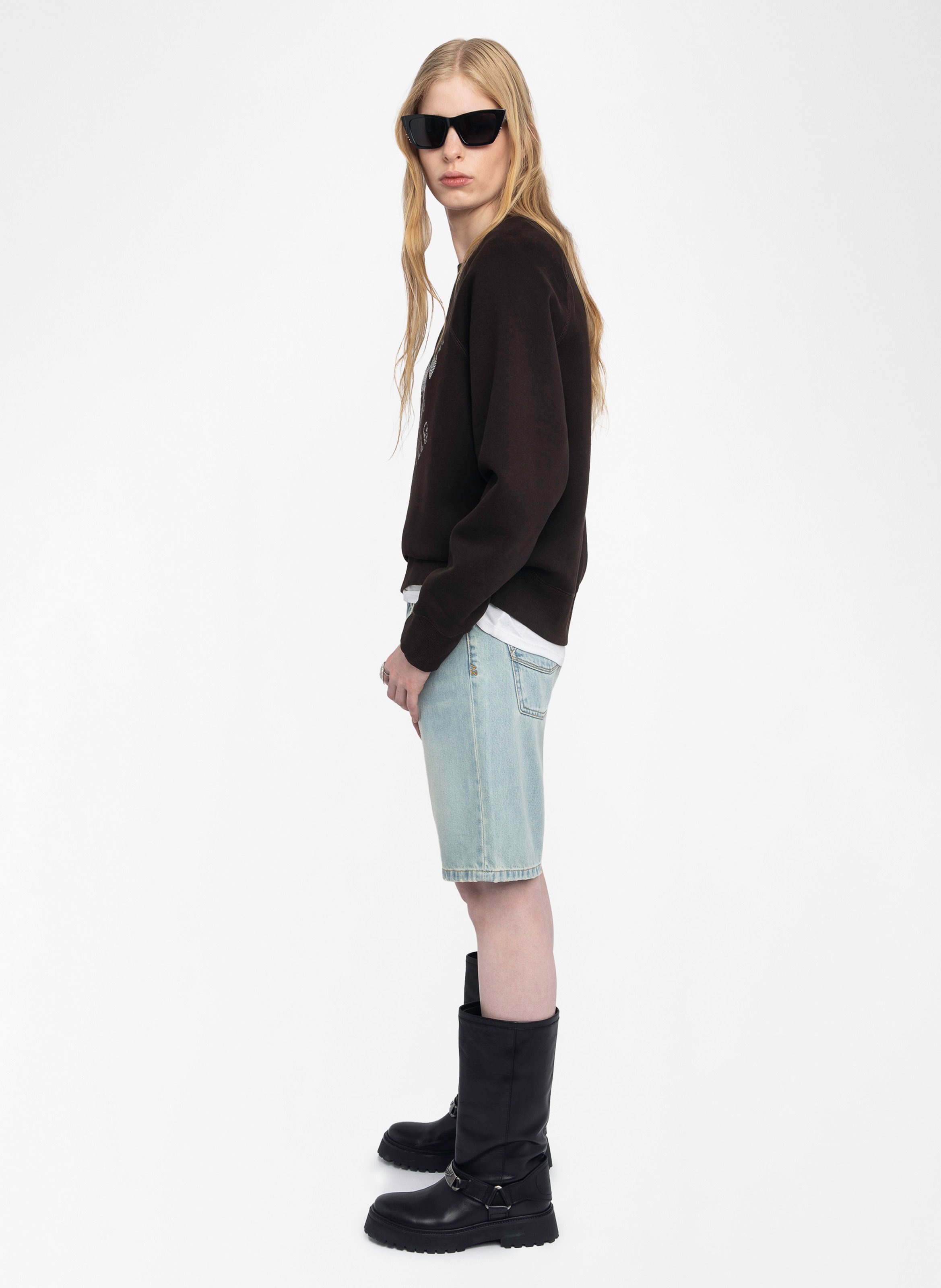 Felpa oversize con stampa di strass ZADIG&VOLTAIRE Marrone