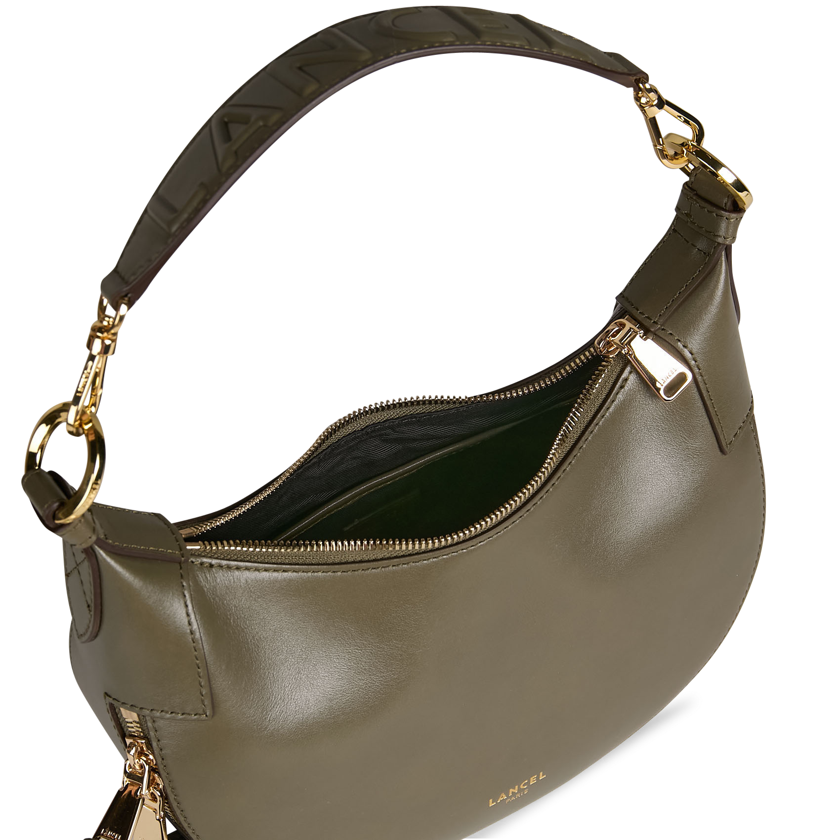 Sac bandoulière en cuir LANCEL Kaki