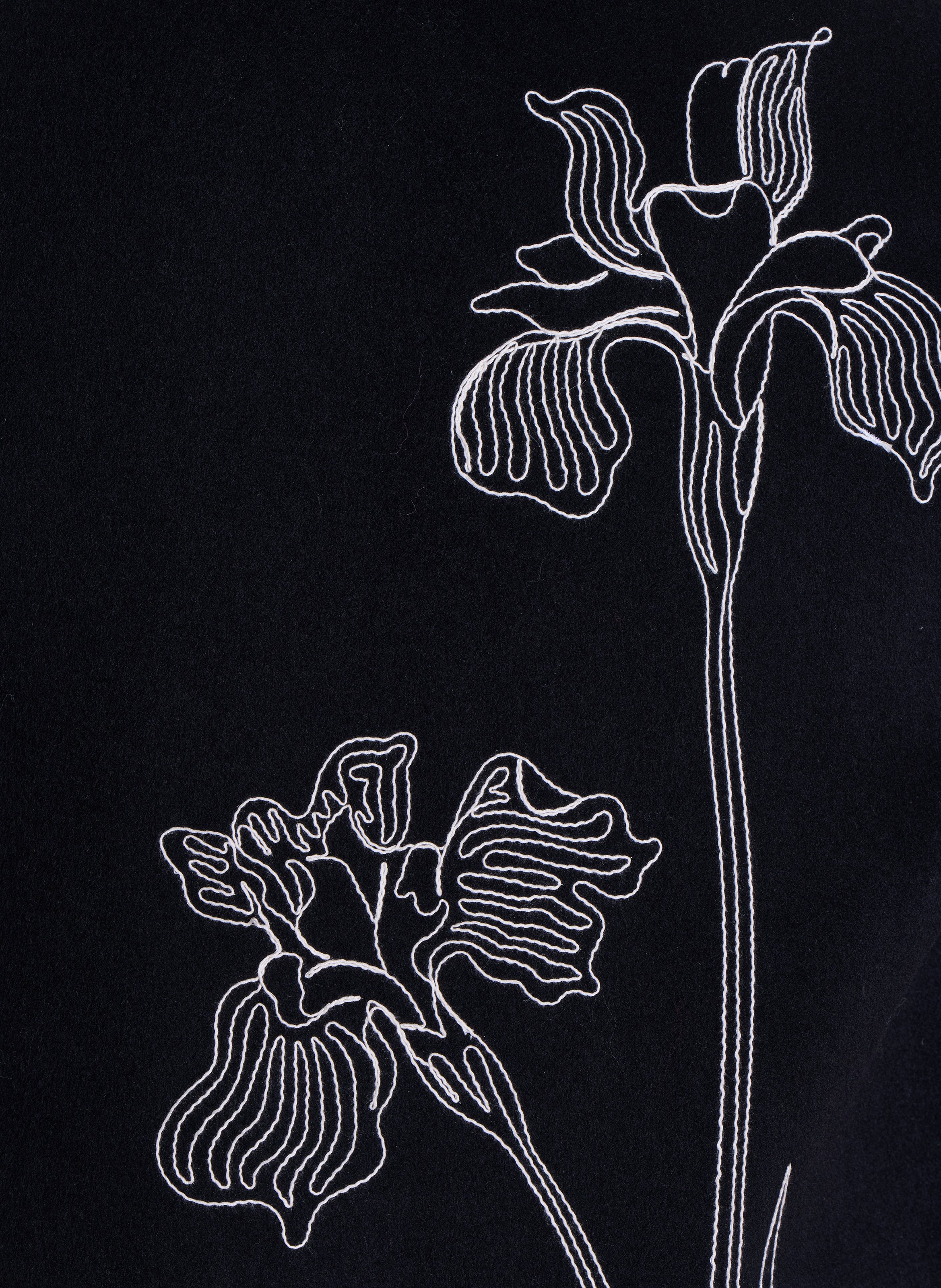 Manteau ample tailleur brodé au dos LA FEE MARABOUTEE Noir