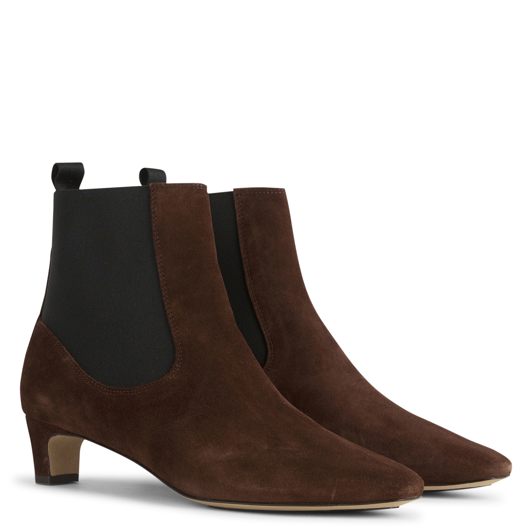 Bottines Chelsea à talons en cuir suédé ANONYMOUS COPENHAGEN Marron