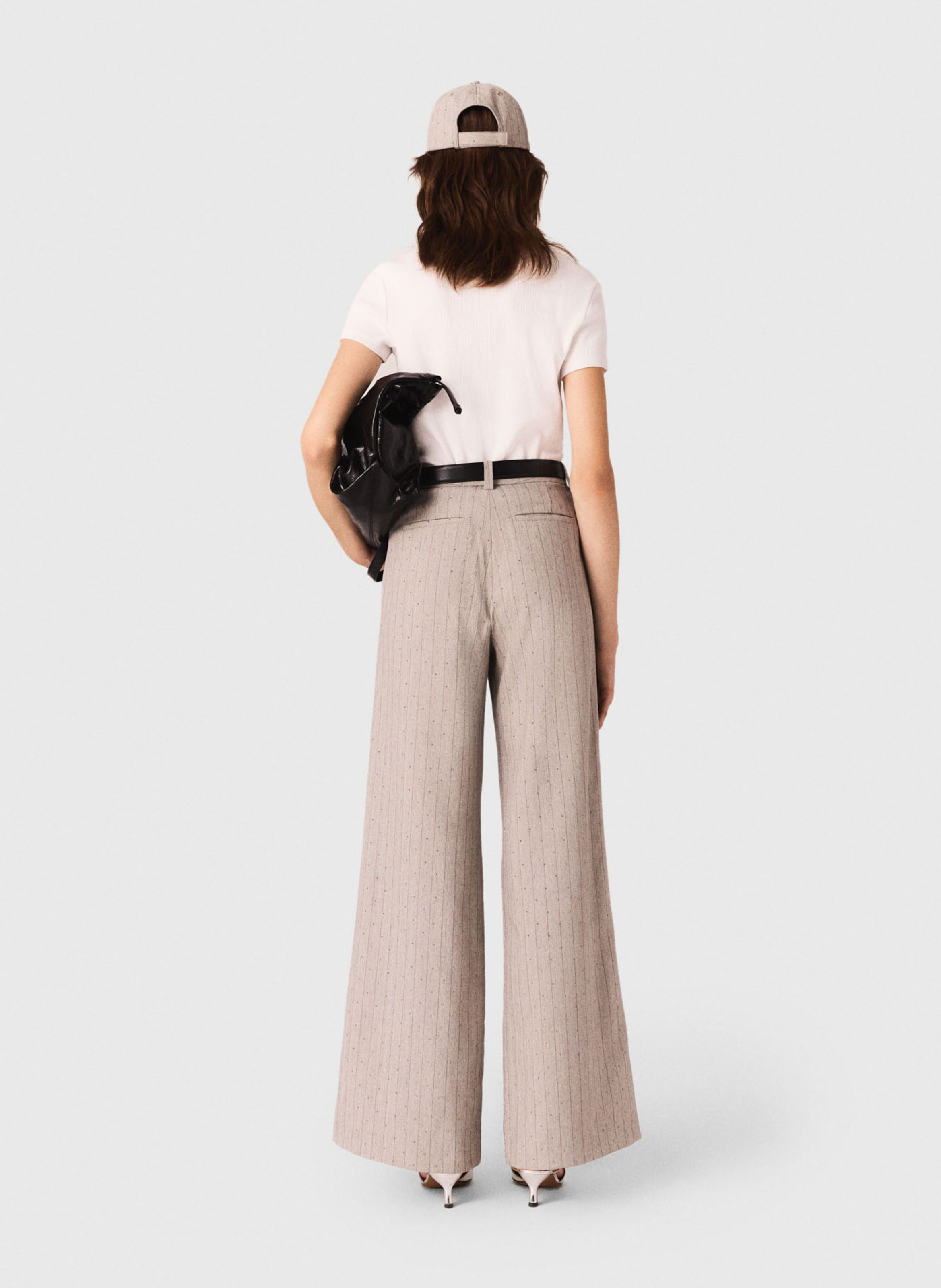 Tee-shirt ajusté en coton mélangé MAJE Blanc