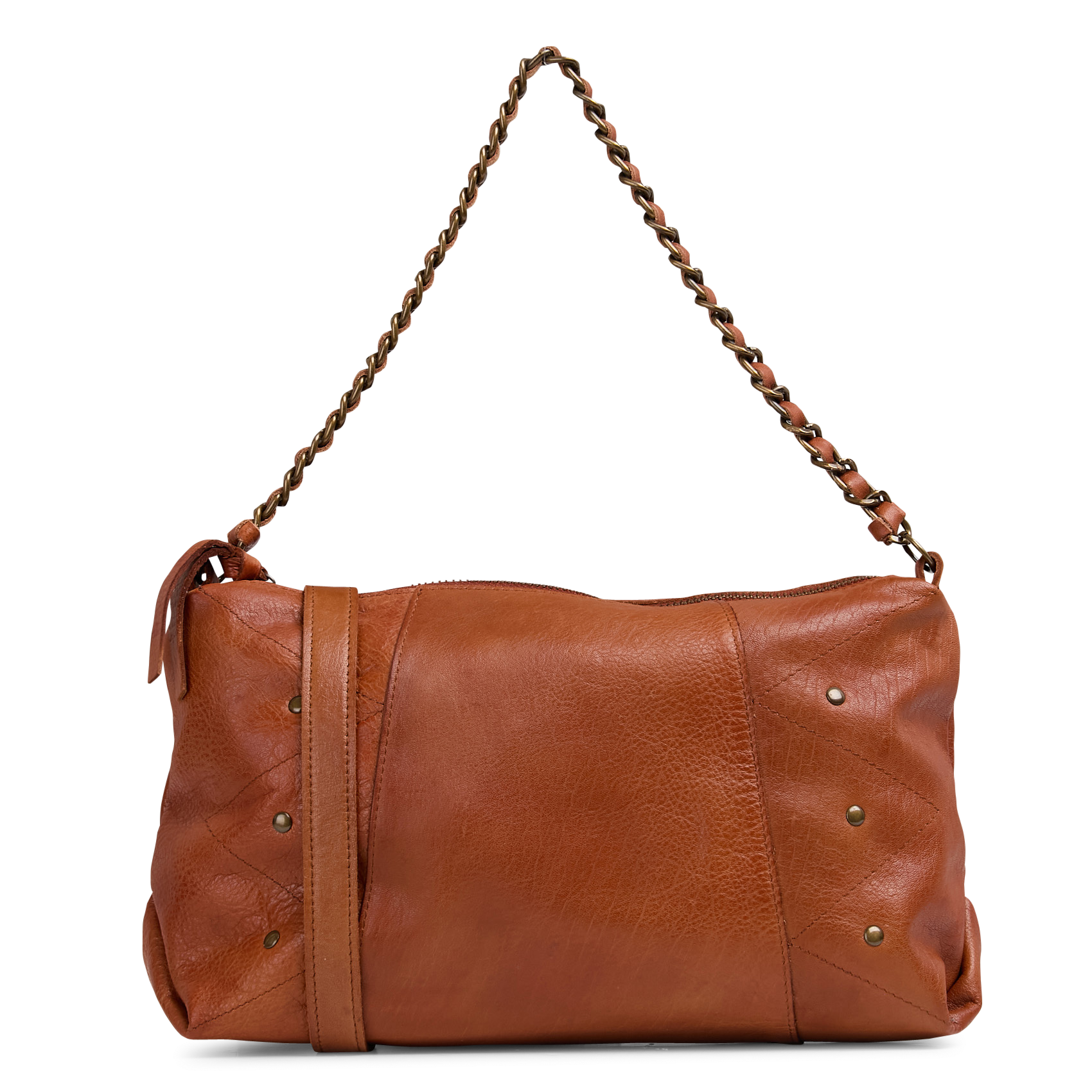 Schoudertas in effen korrelleer PIECES Bruin