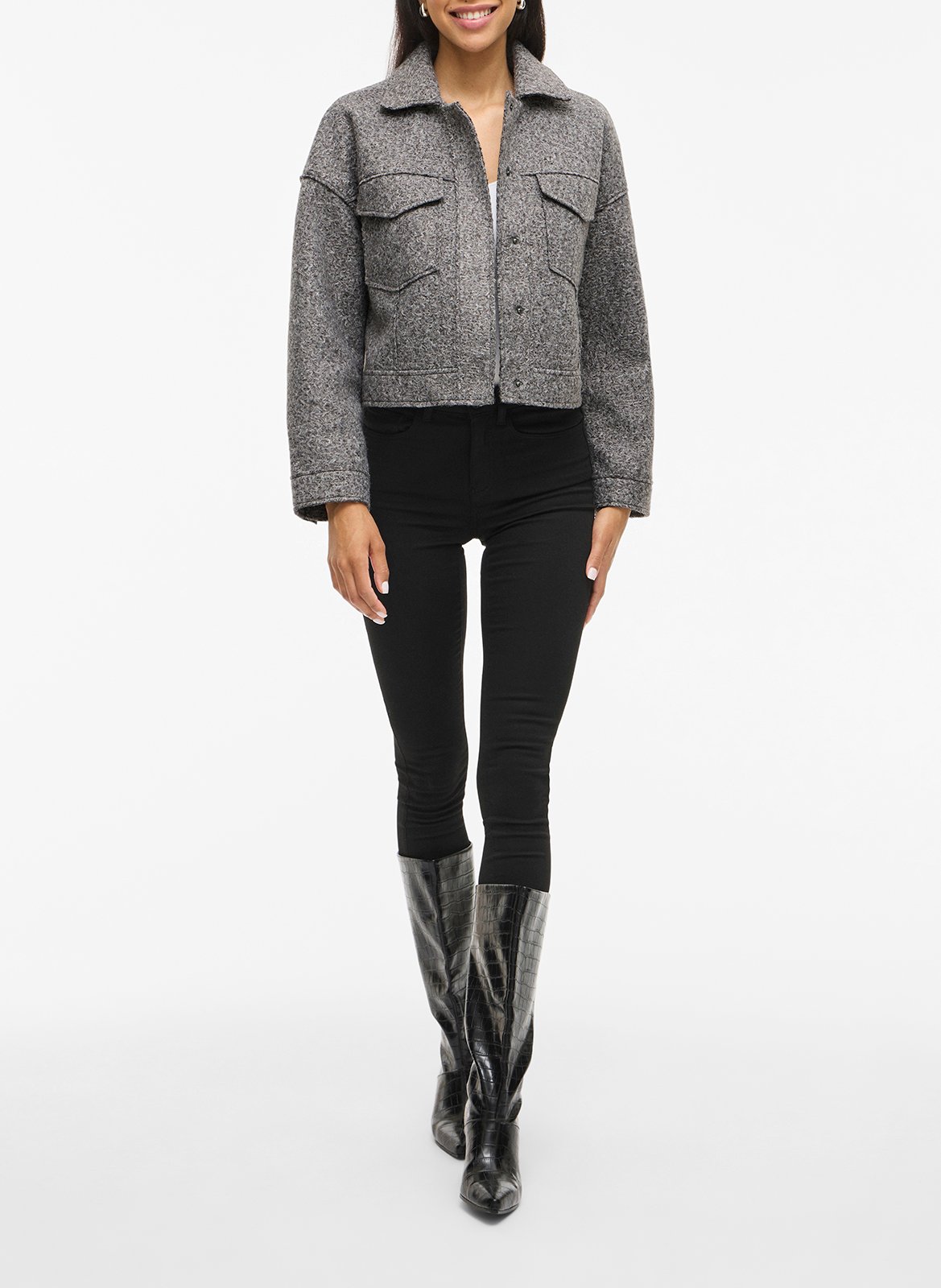 Blouson col classique  VILA Gris