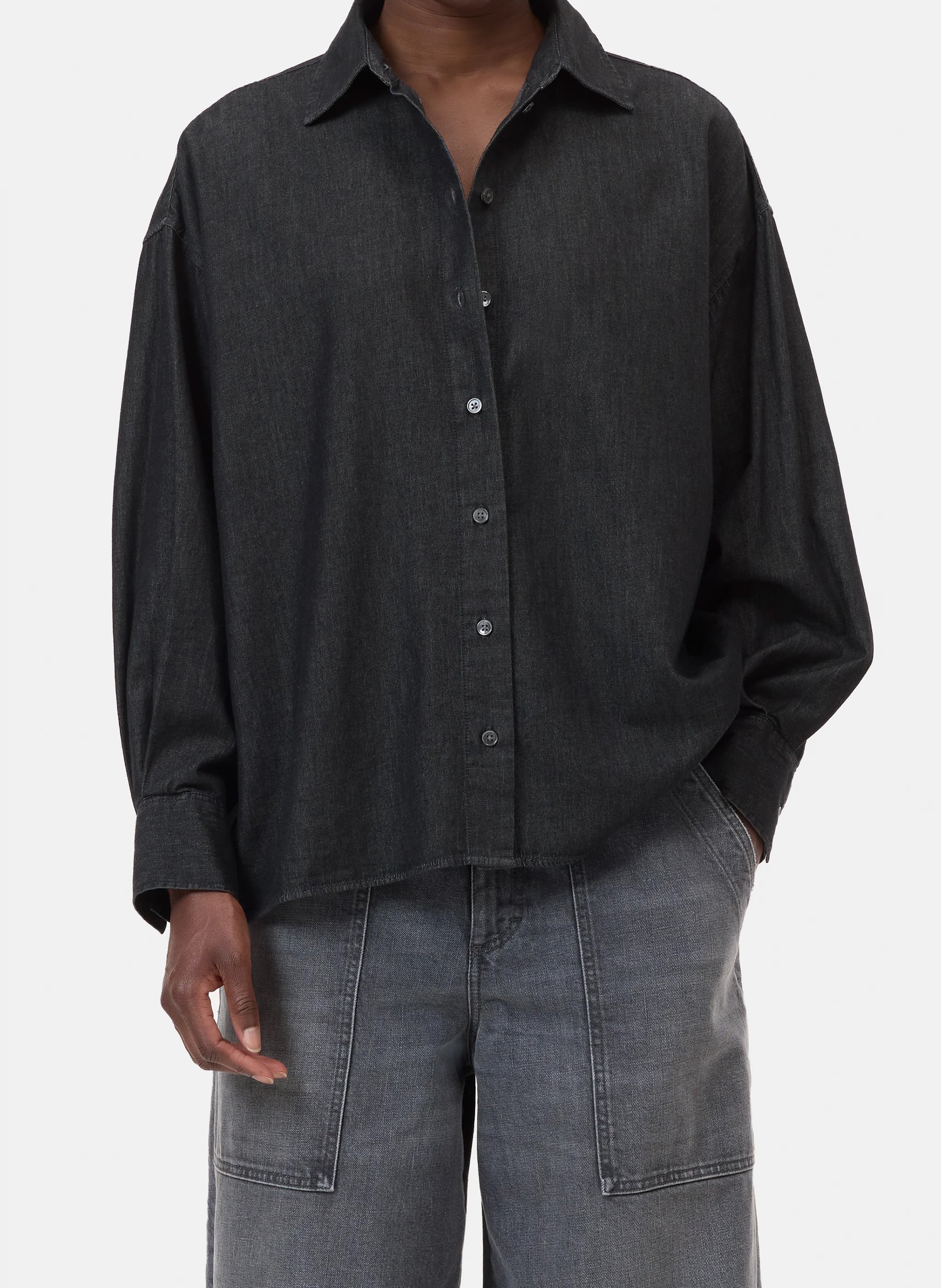Chemise oversize col classique en coton CLOSED Gris
