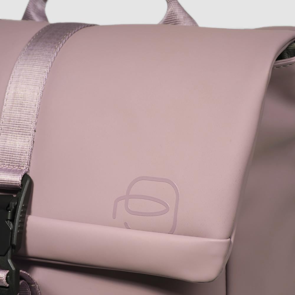 Water-repellent backpack for computer and iPad® with bottle pocket, shock protection, and RFID. PIQUADRO Pink
