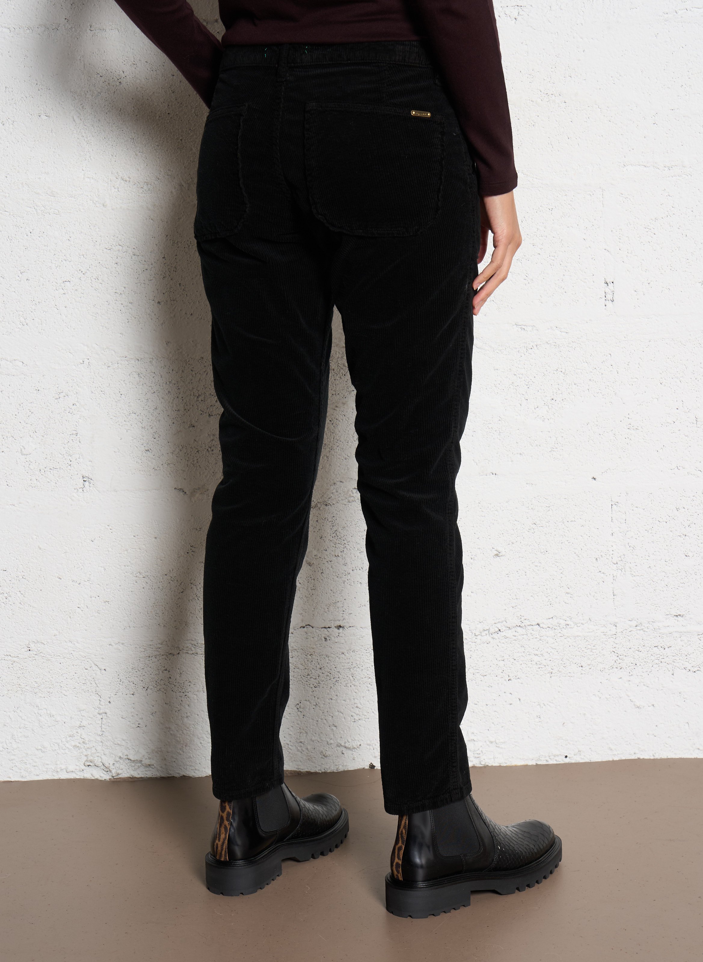 Rechte ribbroek ACQUAVERDE Zwart