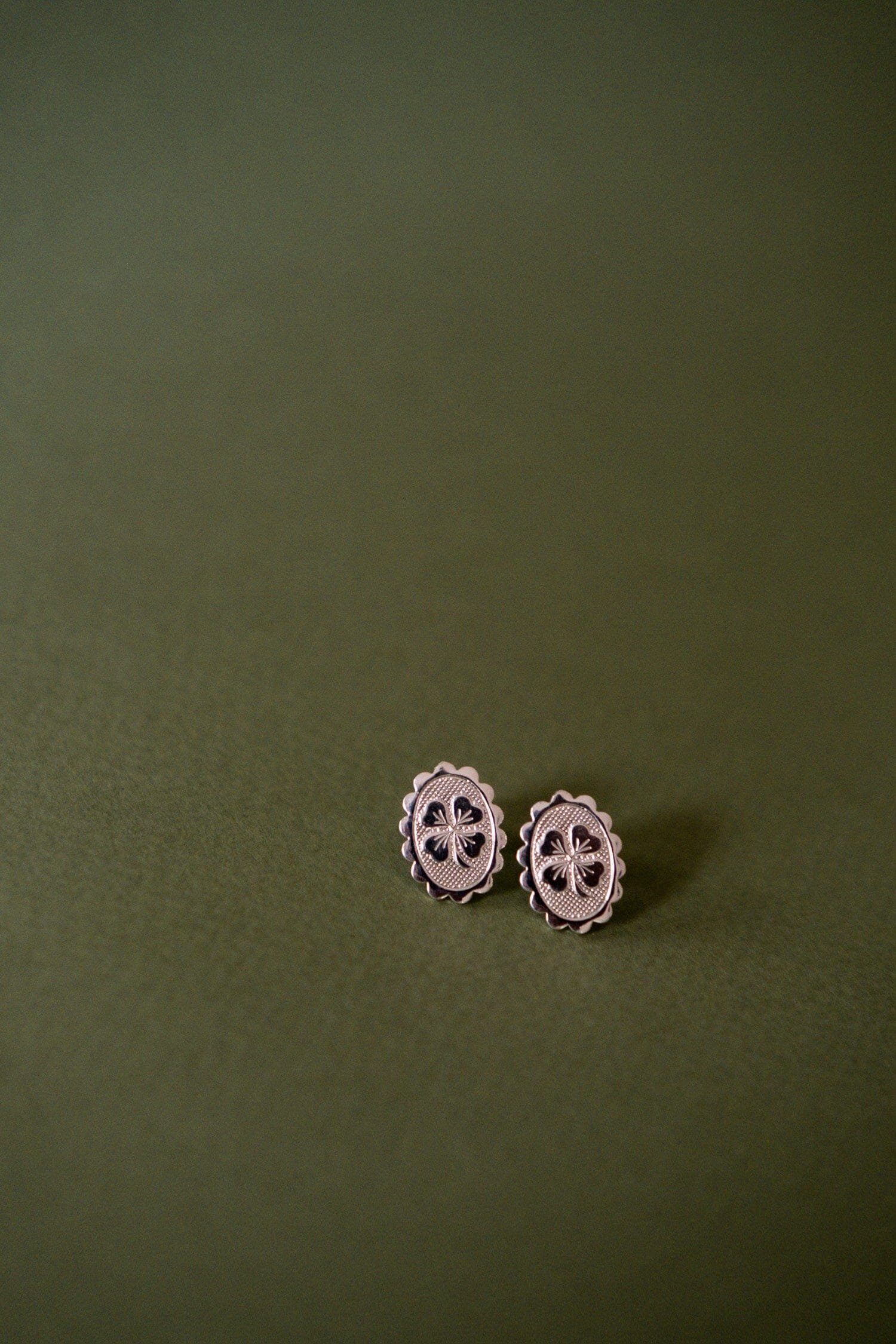 Clover gold-plated stud earrings MONSIEUR SIMONE Silver