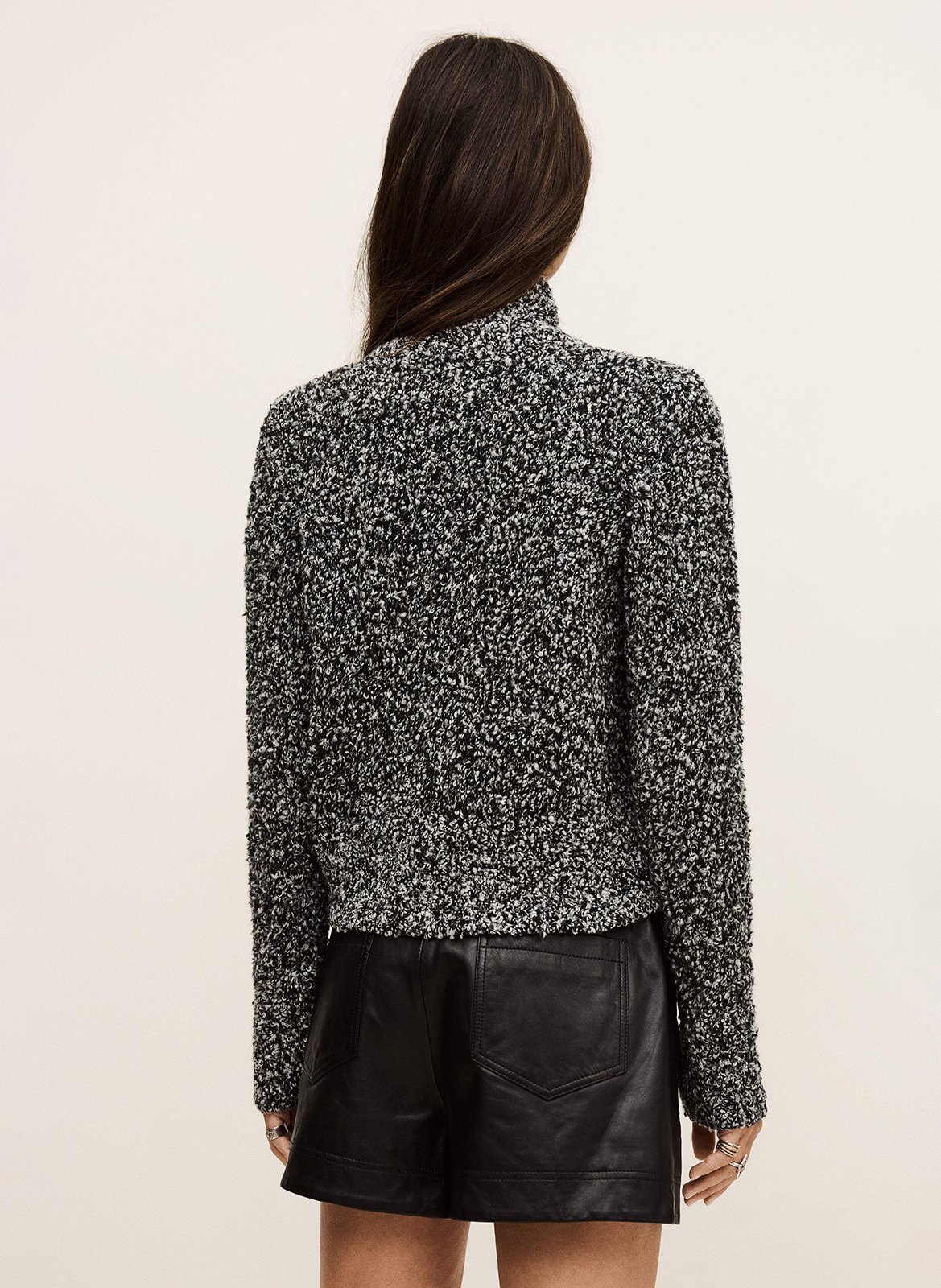 Straight wool blend high-neck vest BA&SH Black