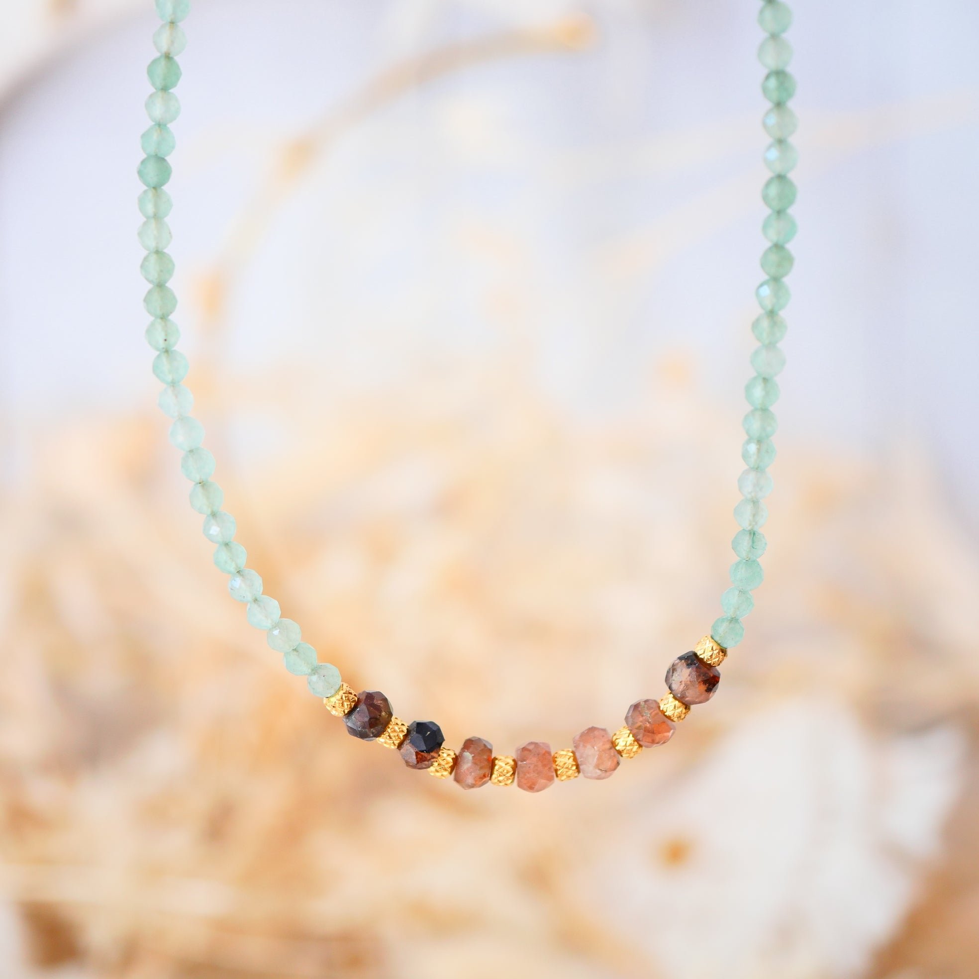 Aventurine necklace GINANDGER Green