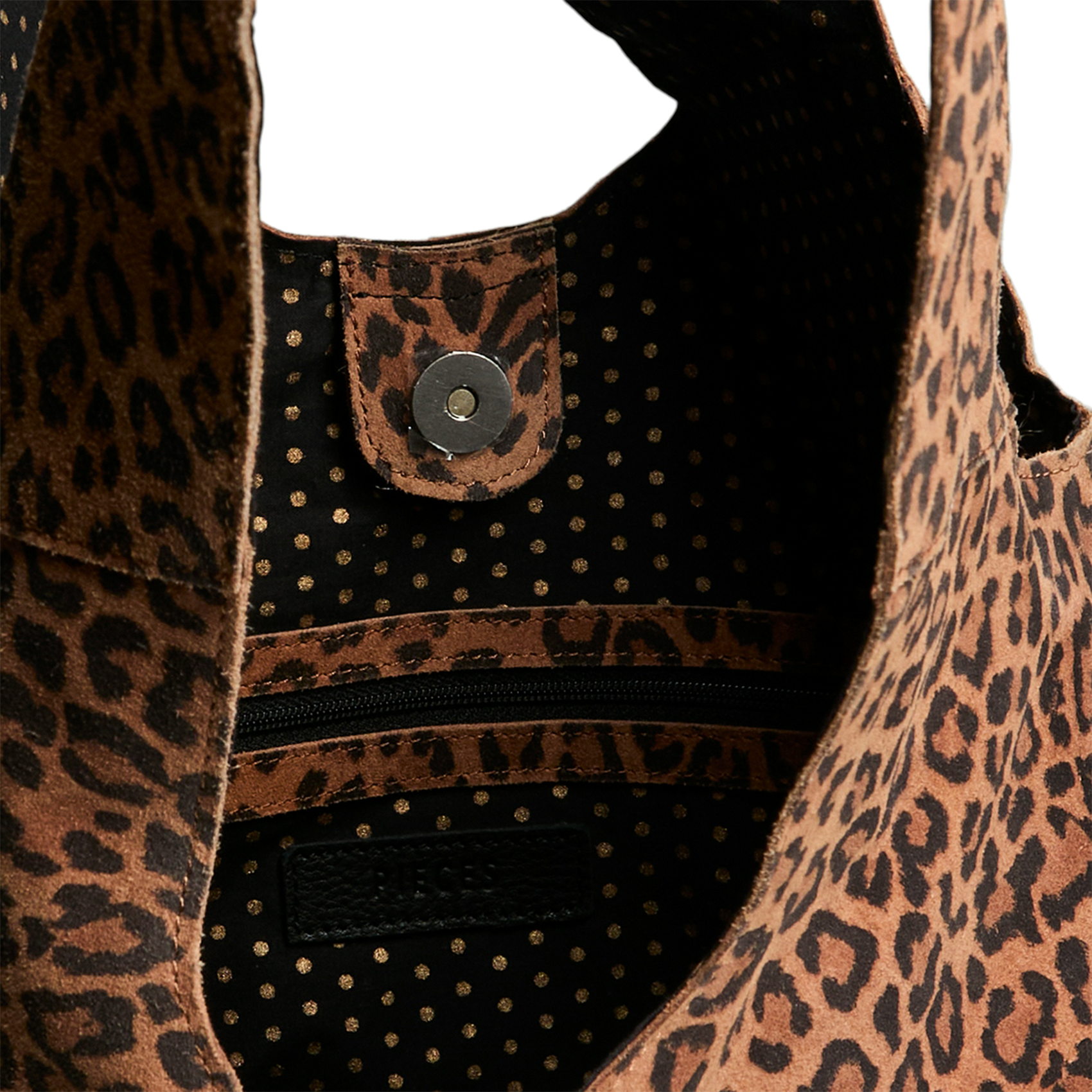 Printed tote bag PIECES Black