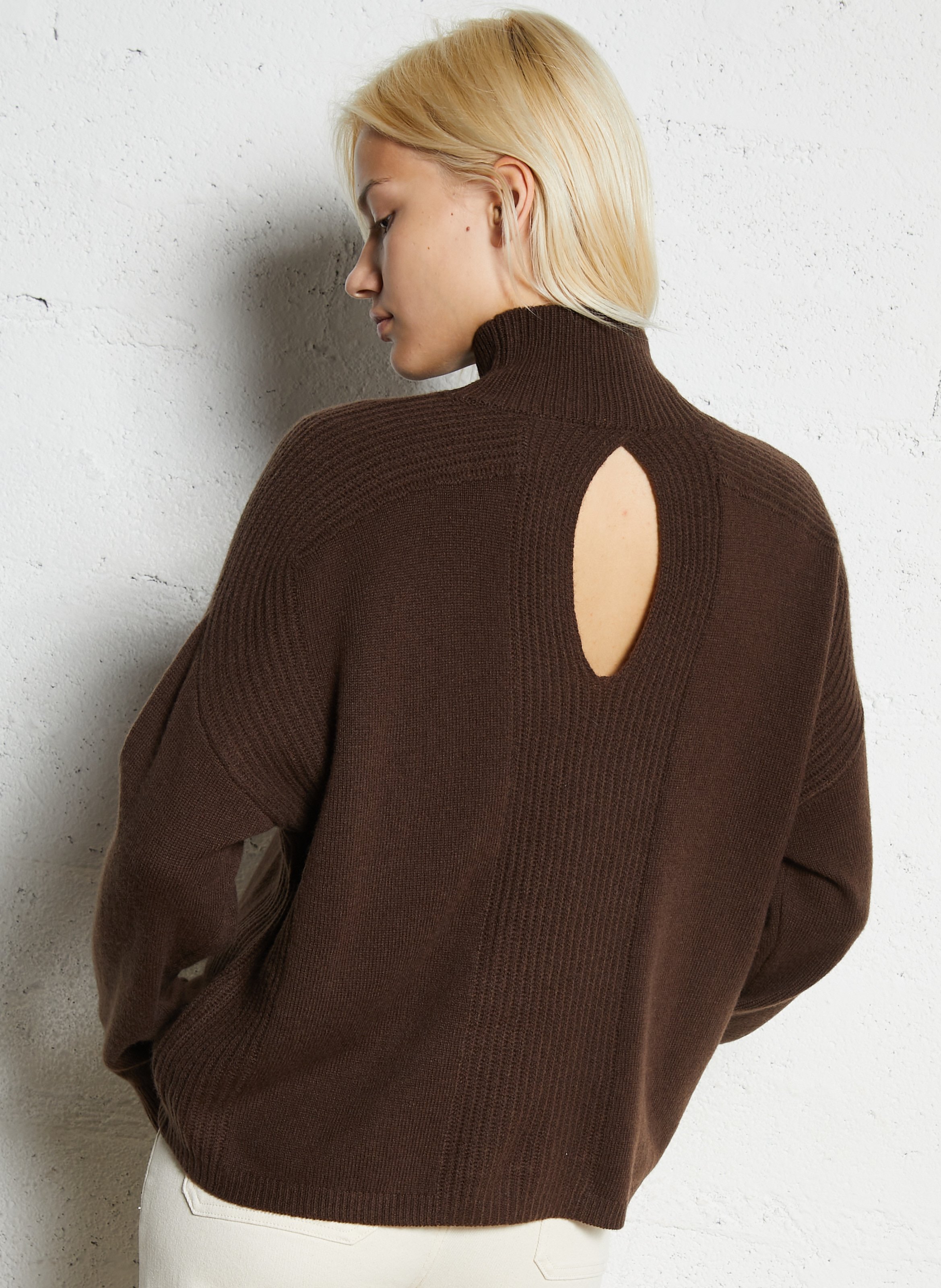 Ruime coltrui van wol LIU JO Bruin