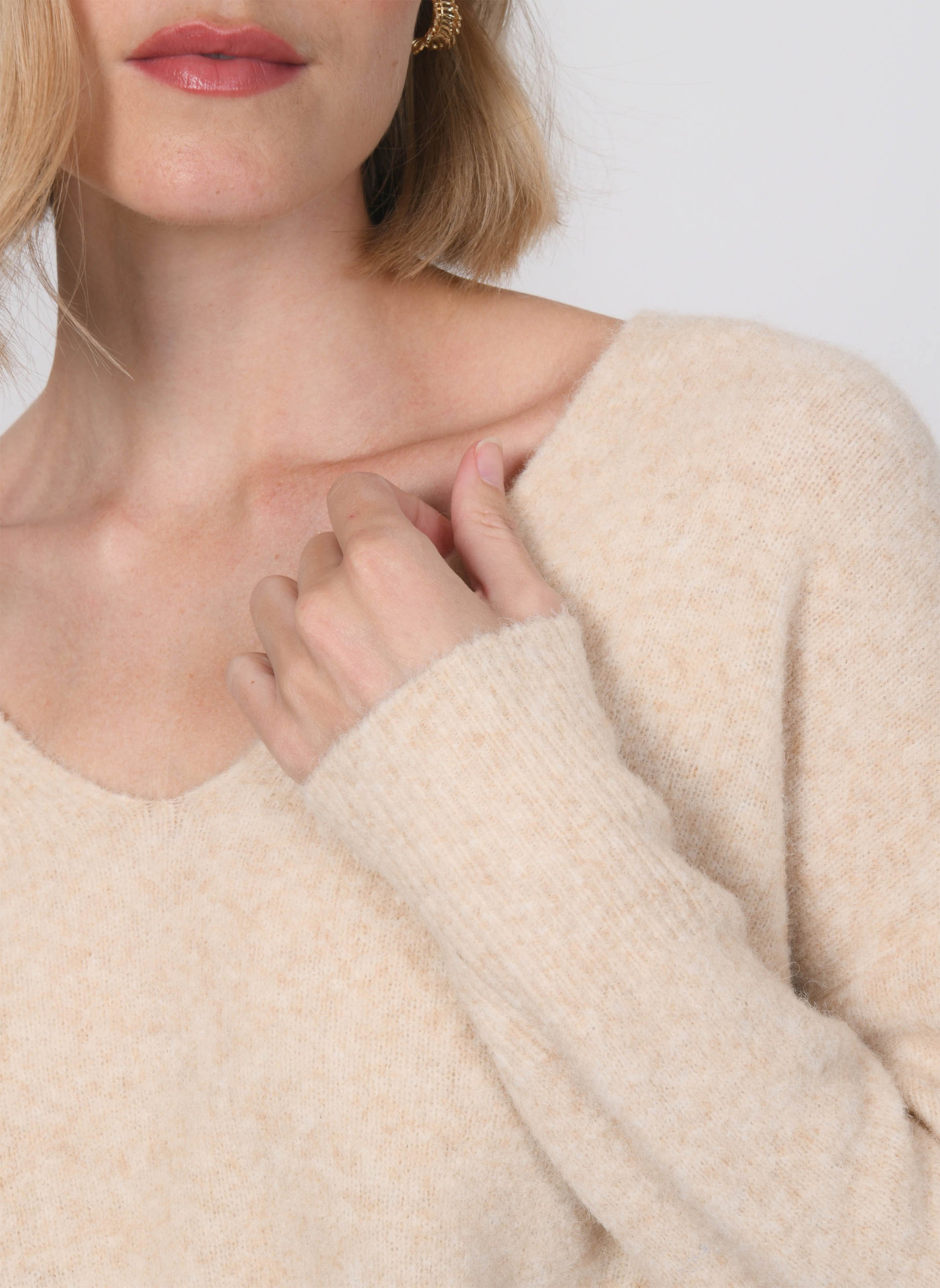 Blossom - Pullover aus Wollmix mit V-Ausschnitt KOOKAI Beige