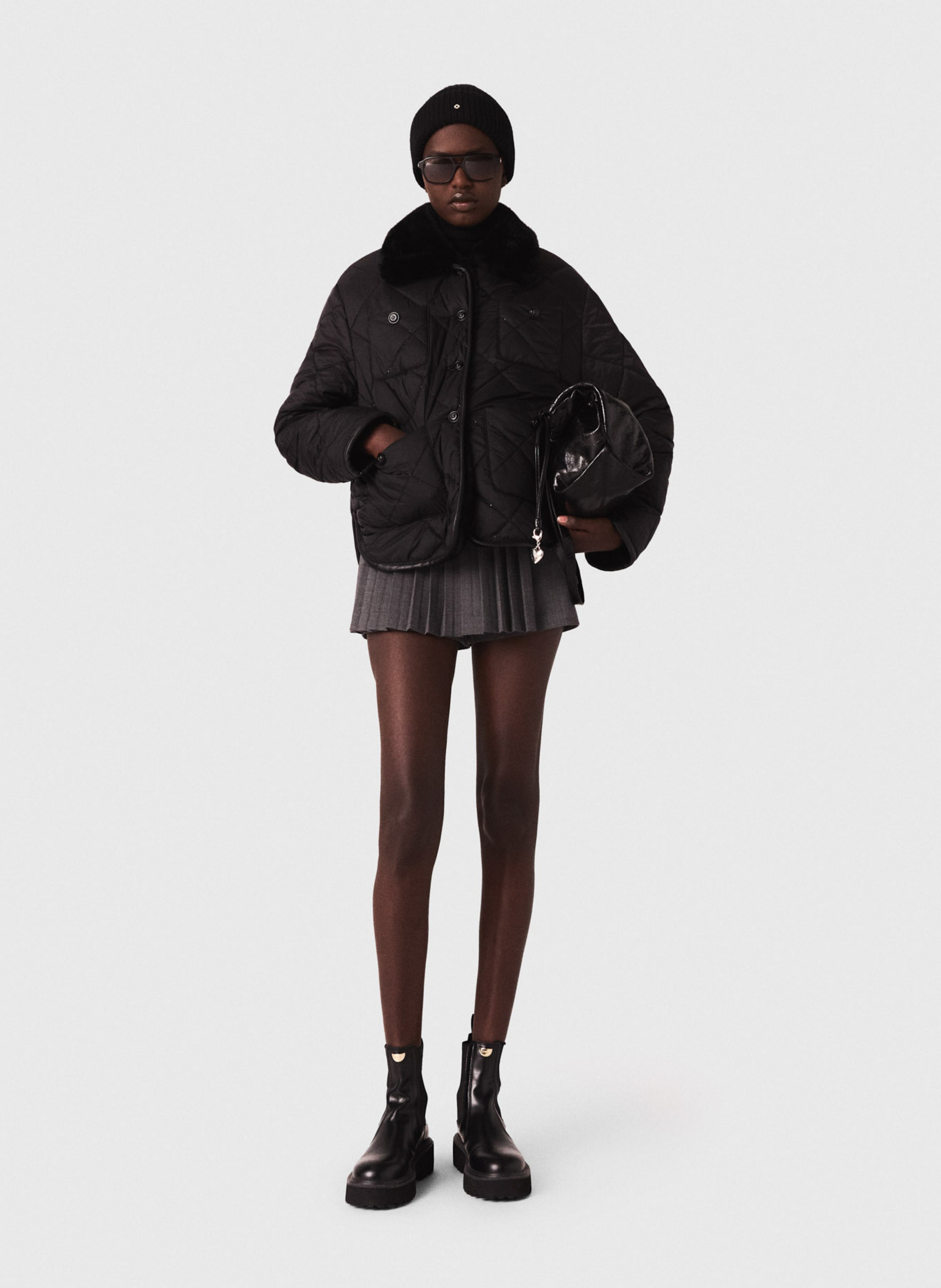 Manteau court réversible MAJE Noir