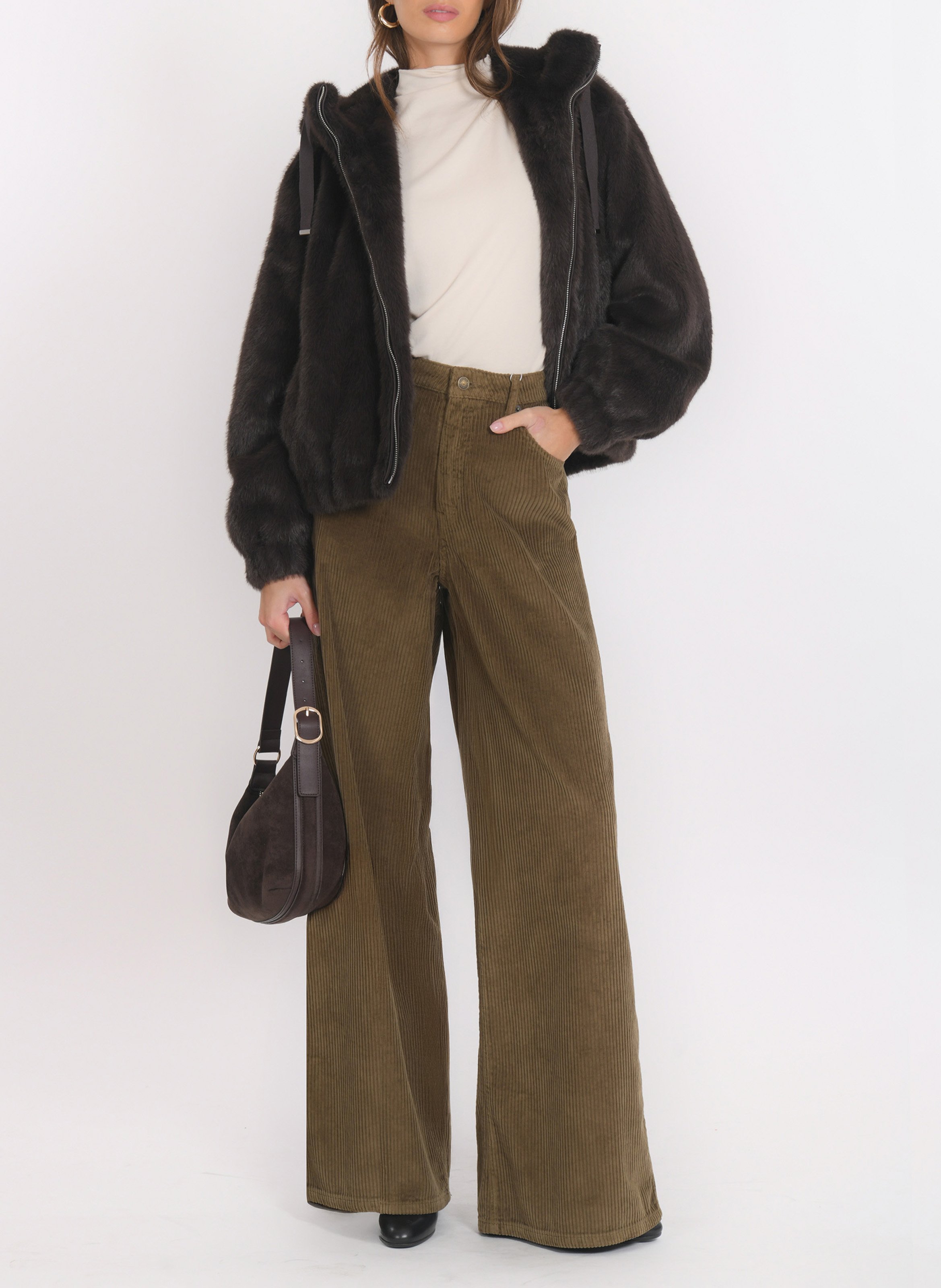 Manteau en fourrure synthétique KOOKAI Marron