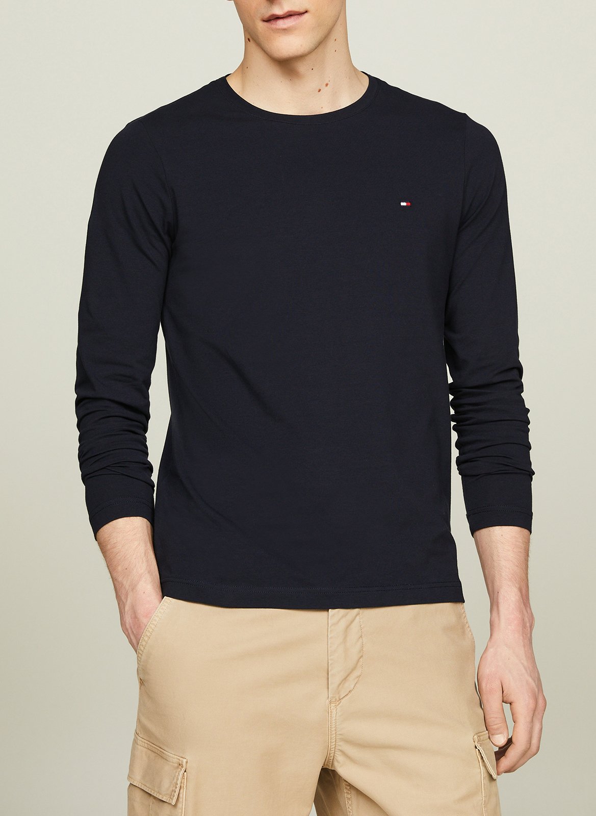 Regular-fit embroidered organic cotton T-shirt with round neck TOMMY HILFIGER Blue