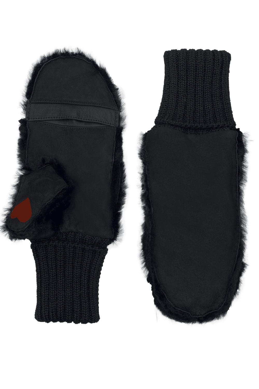 Erika double-face leather mittens AGNELLE