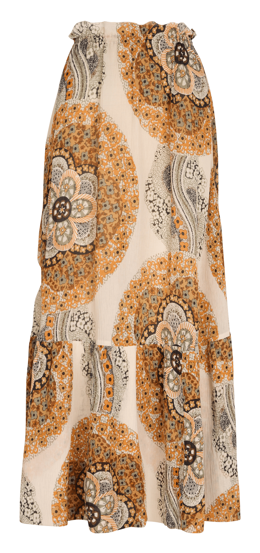 Wijde lange bedrukte rok ANTIK BATIK Bruin