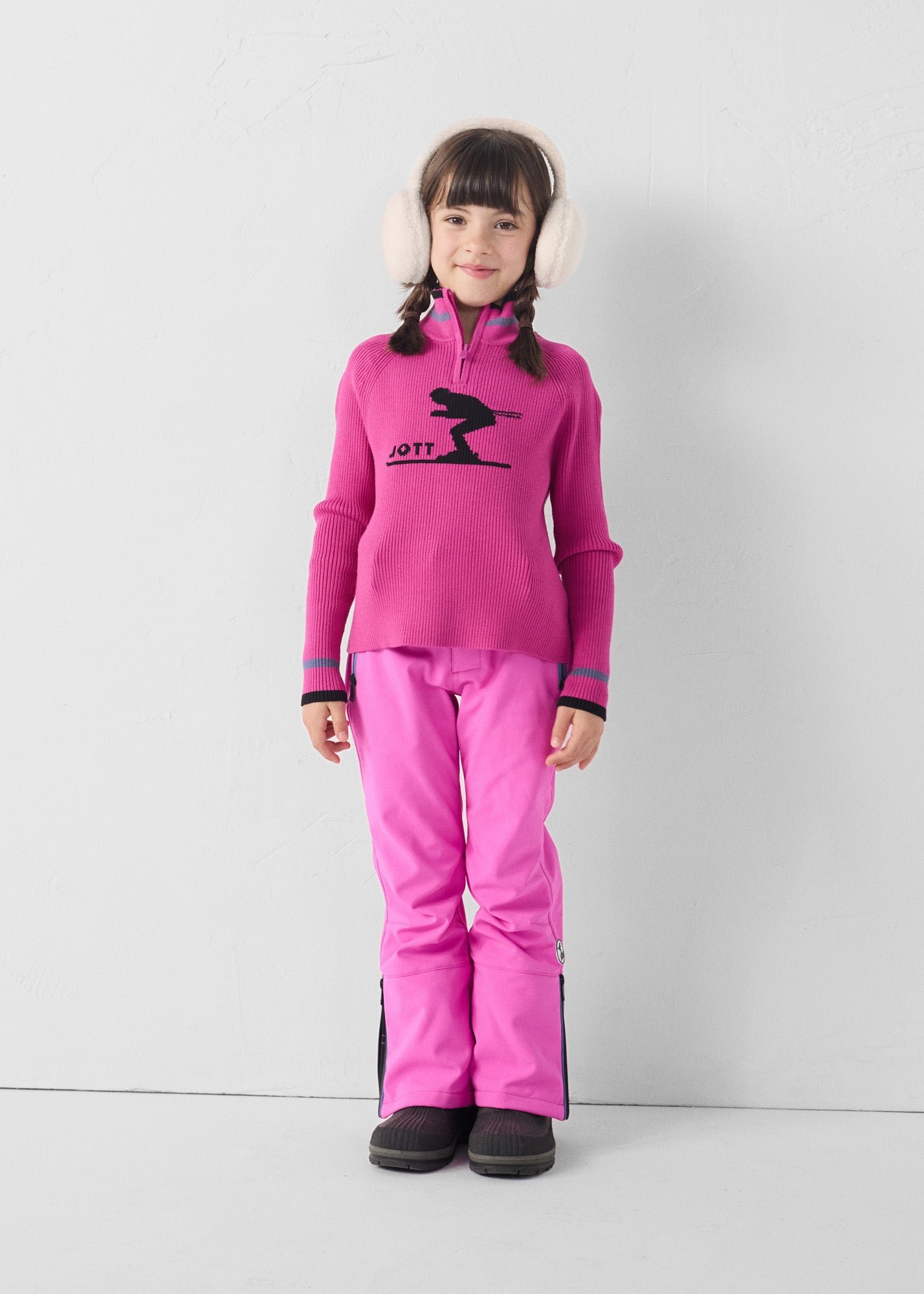 Ribbed high neck sweater JOTT Pink