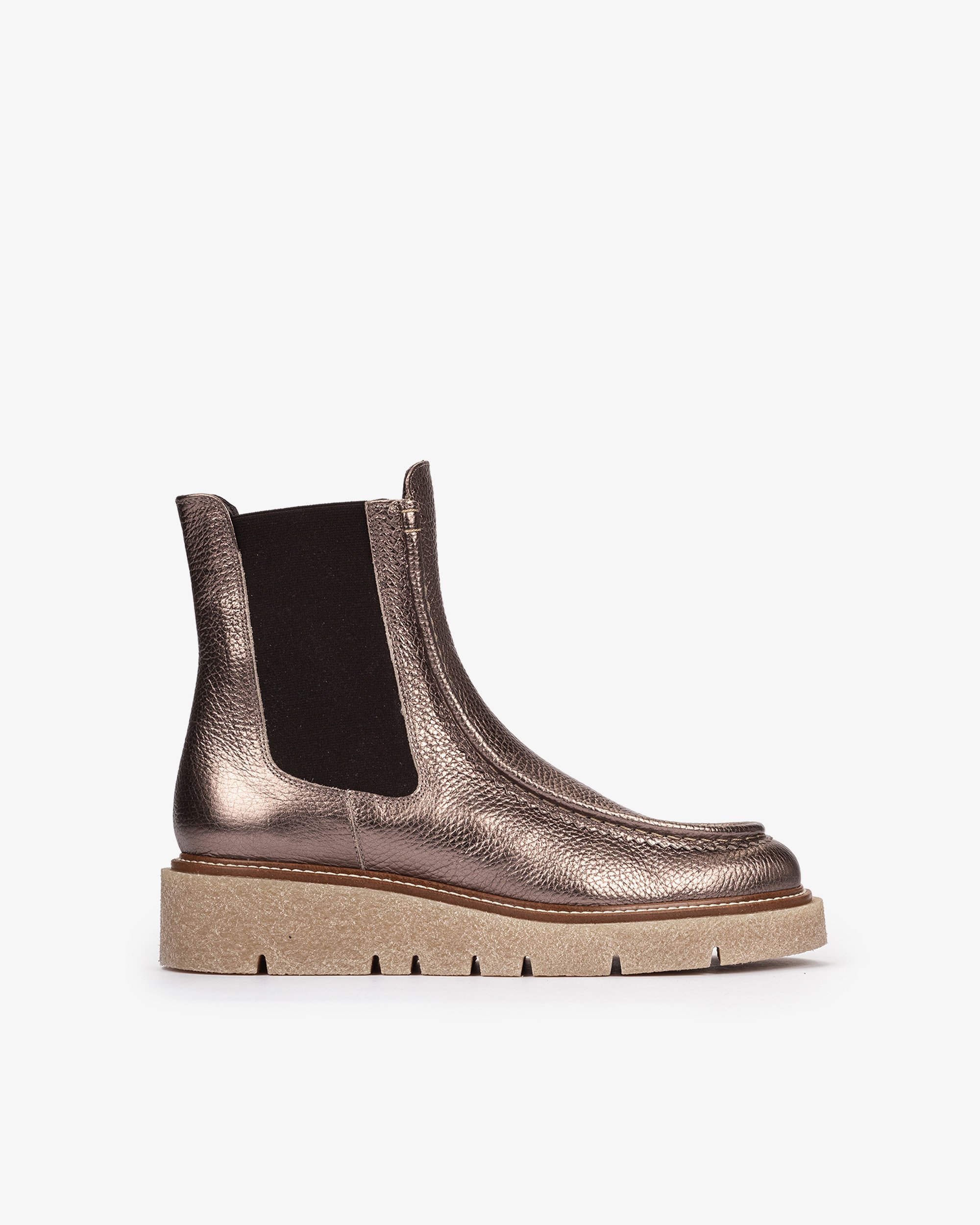 Copper metallic leather ankle boots PEDRO MIRALLES Golden