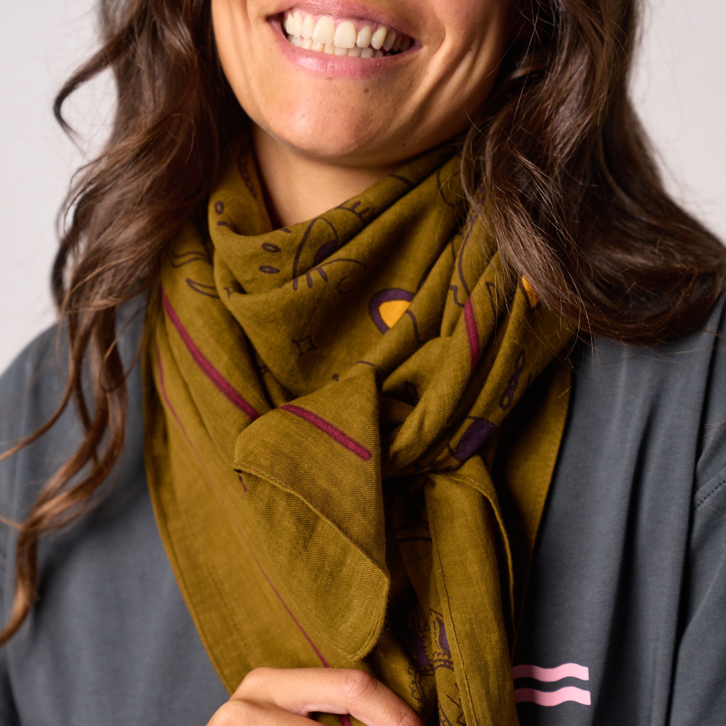 Organic cotton scarf Lise BILLYBELT Khaki