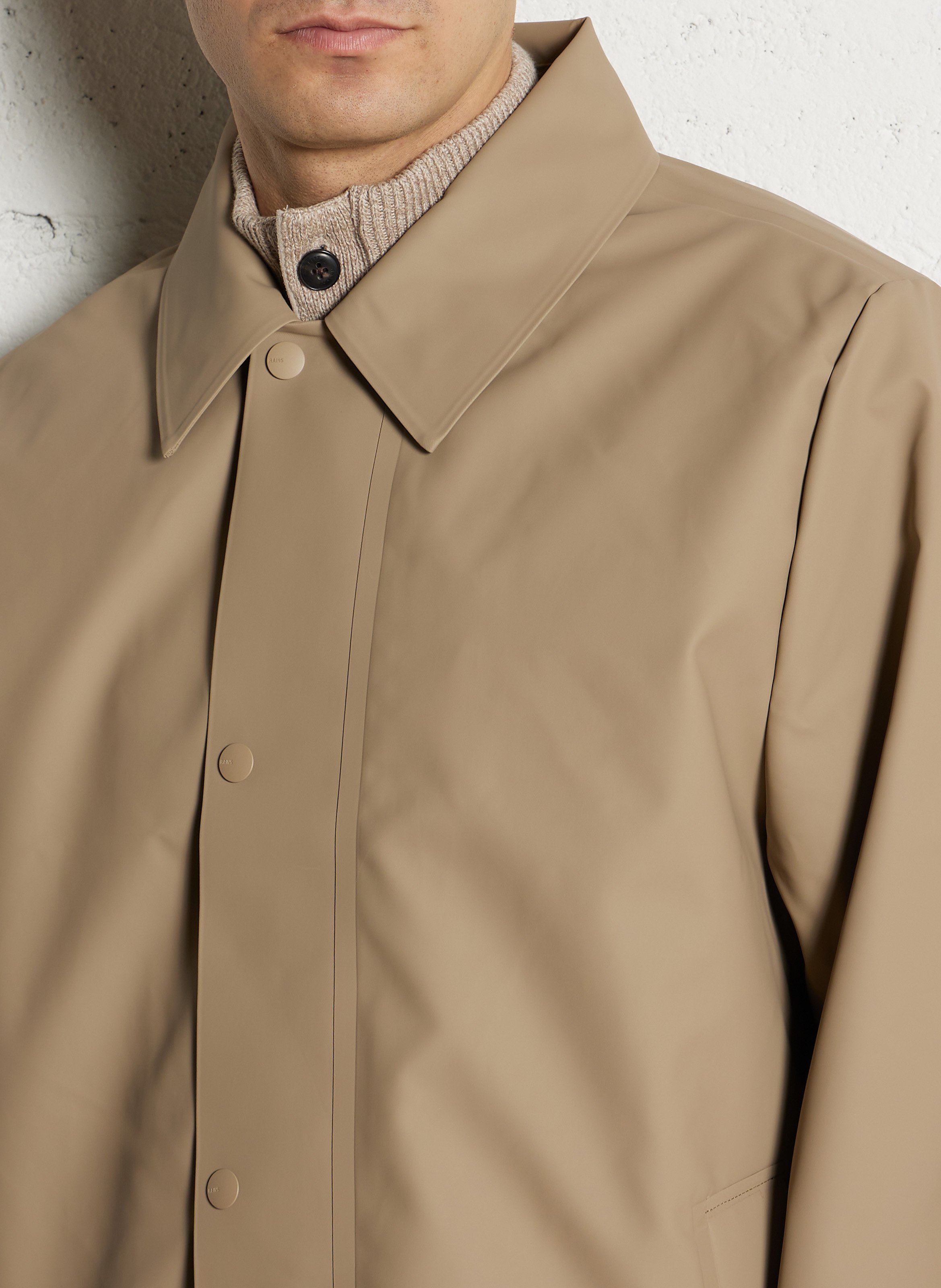 Impremeable à col classique RAINS Beige