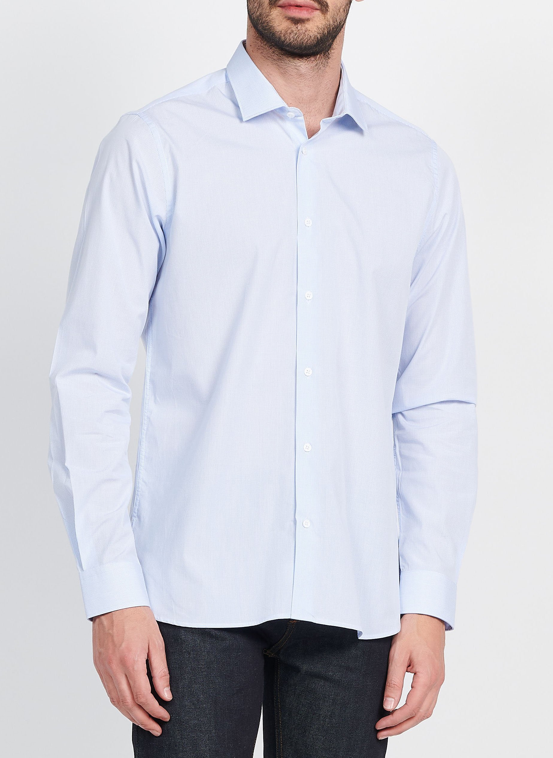 Cotton shirt with classic collar ATELIER PRIVE Blue