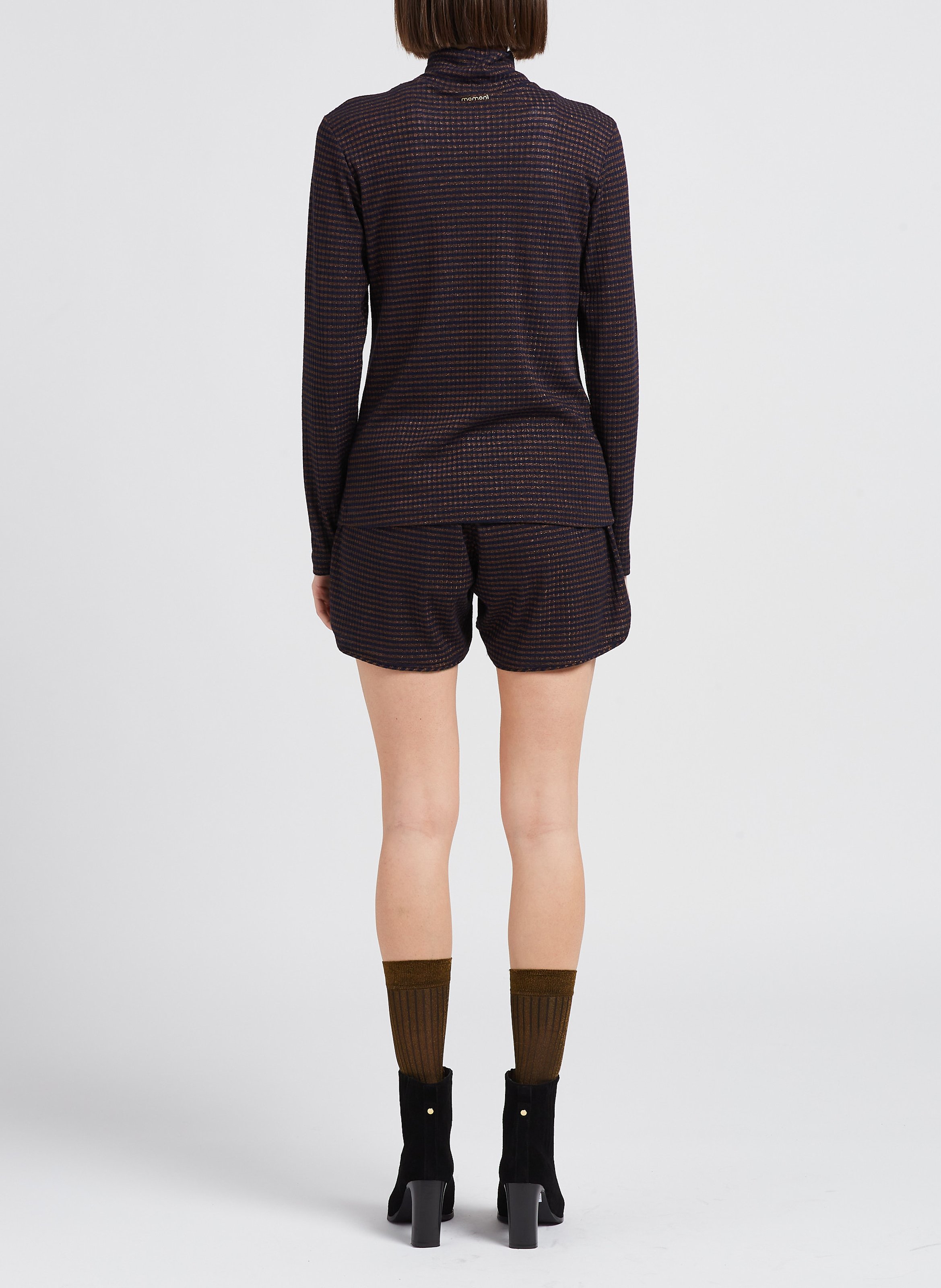 Gestreept boxershort met glansdraad MOMONI Bruin