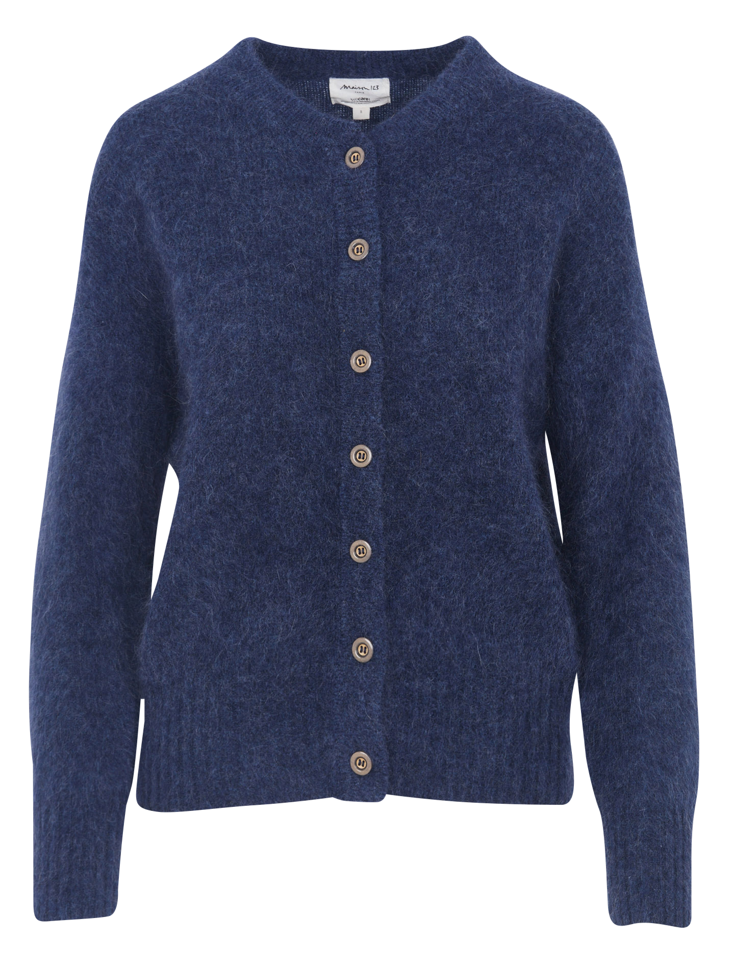 Cardigan col rond en mohair mélangé MAISON 123 Bleu