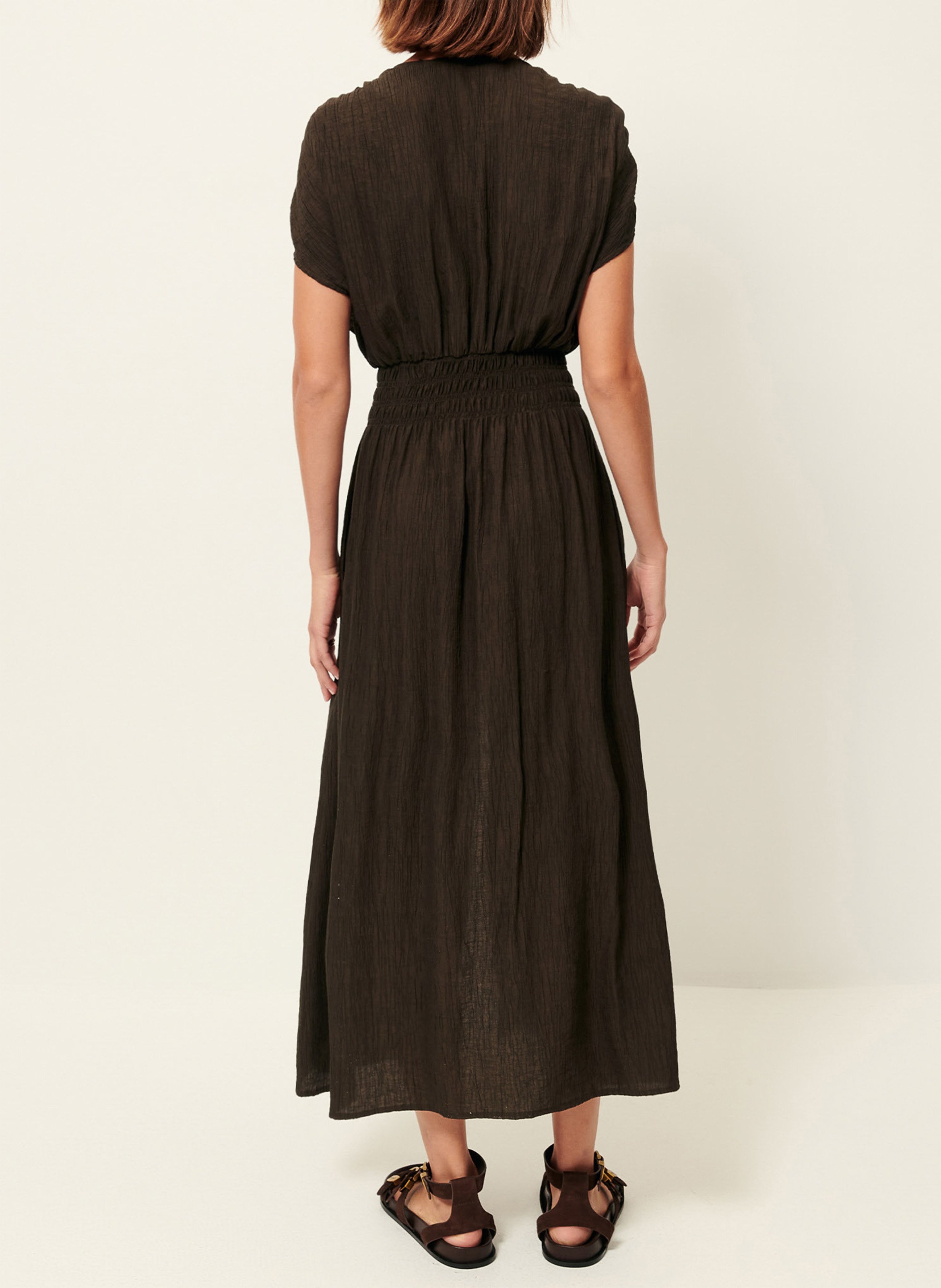 Rechte overhemdjurk SESSUN Bruin