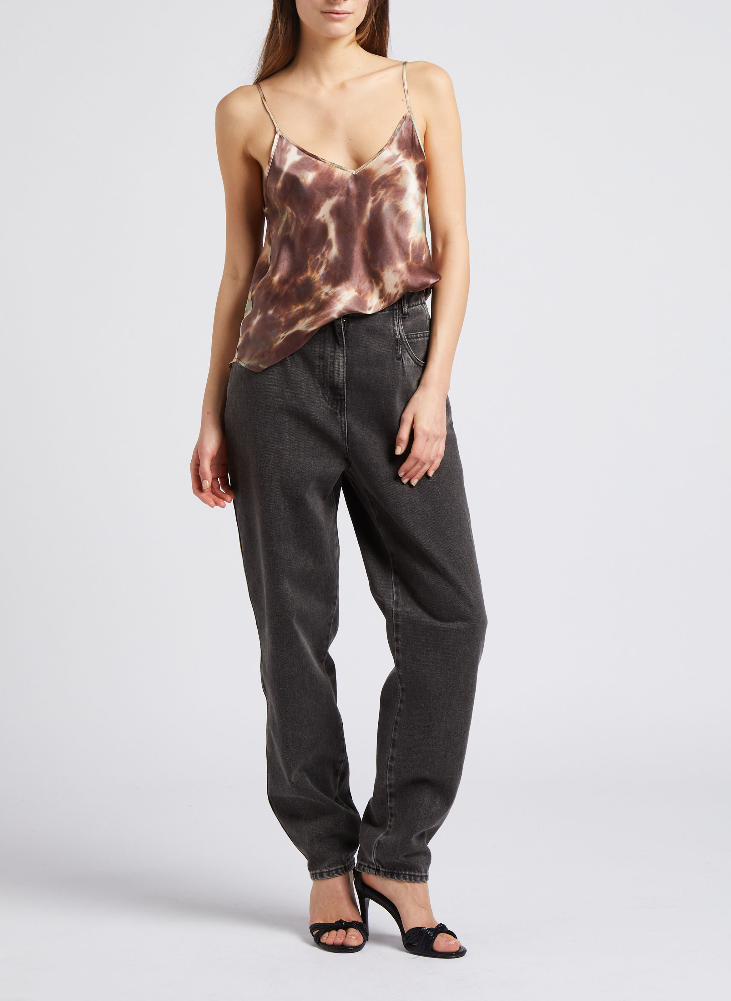 Top à bretelles ajustables en soie MES DEMOISELLES Multicolore